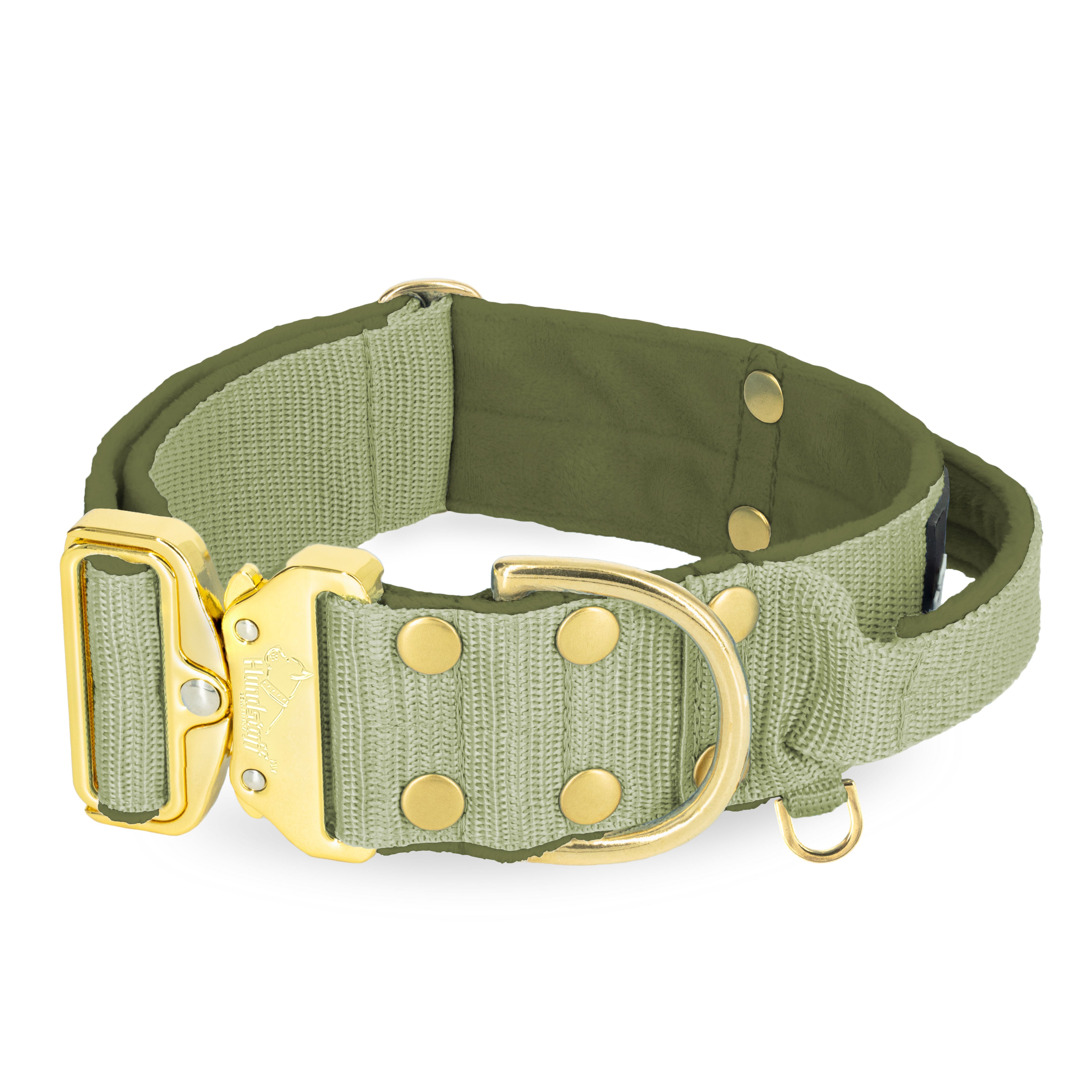 Extreme Gold Buckle Olive Green - Starkt och säkert halsband