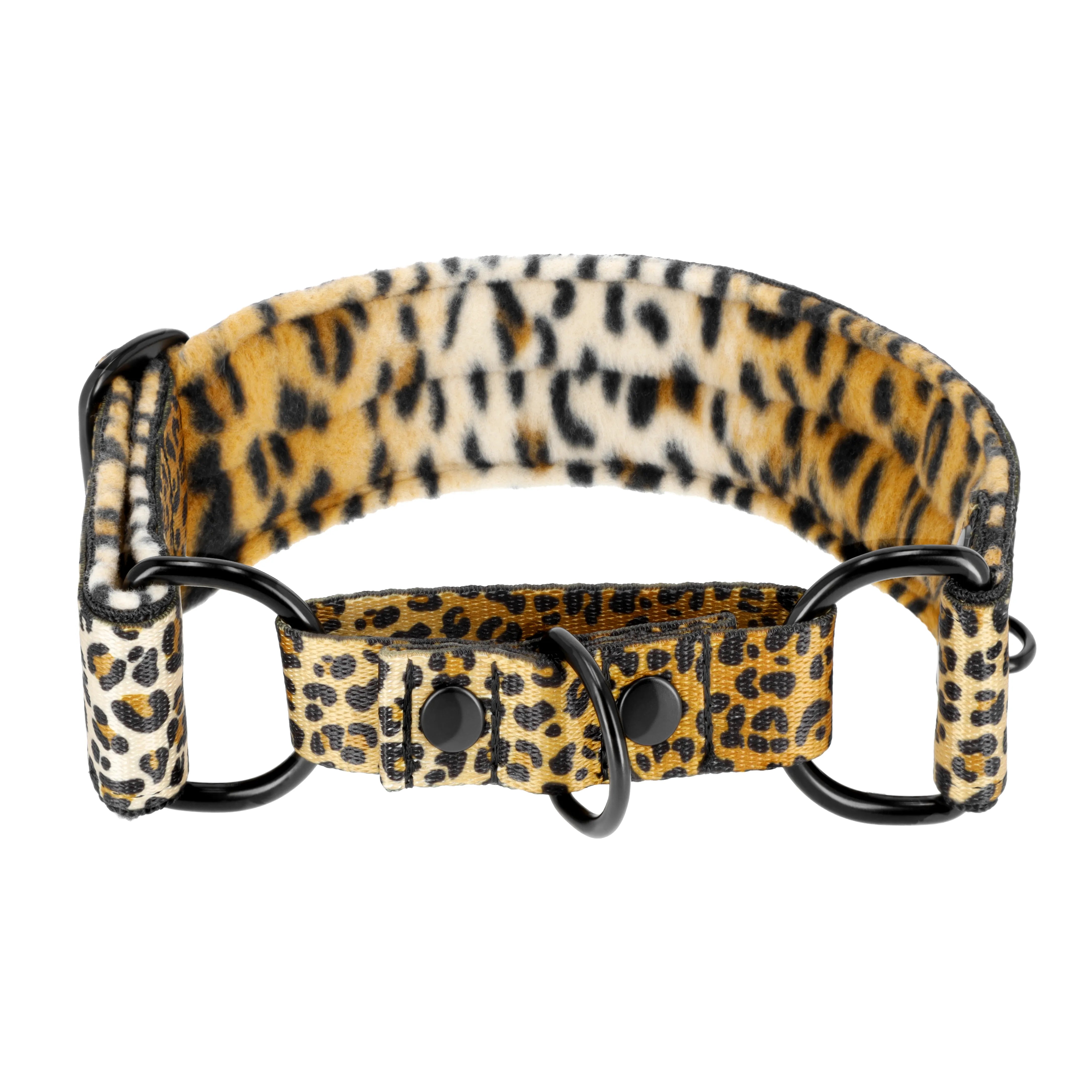 Martingale Leopard - Brett fodrat hundhalsband halvstryp