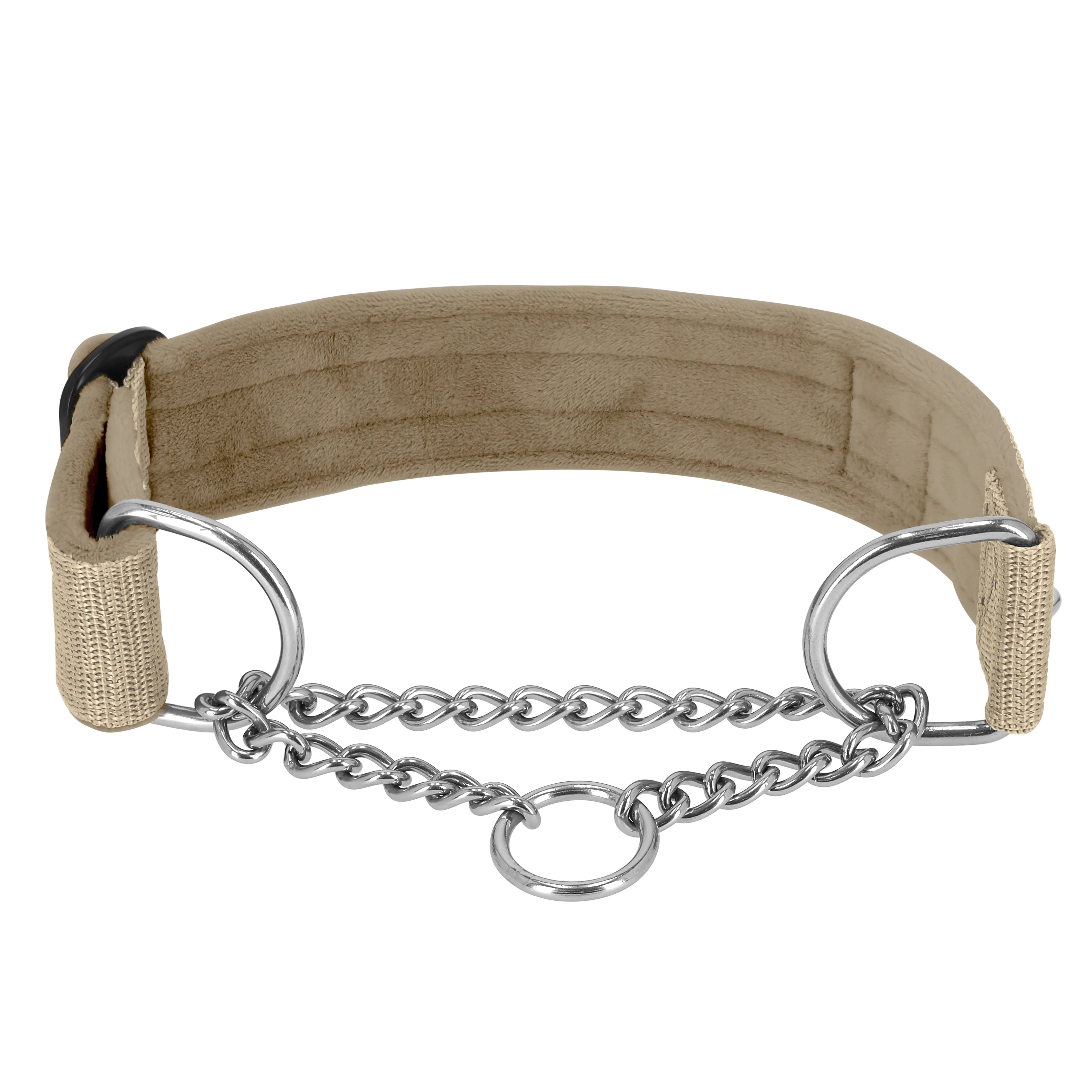 Martingale Chain Set Beige – Halvstryp halsband & koppel