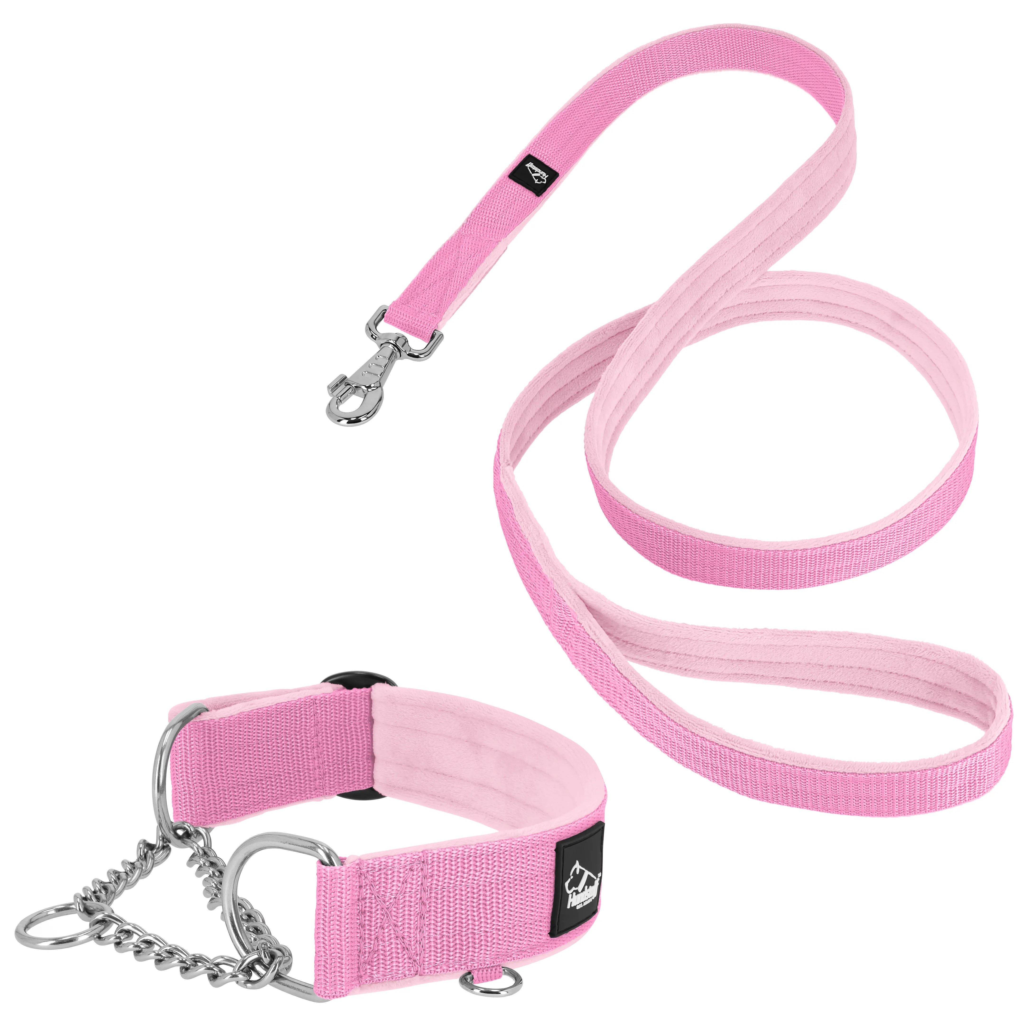 Martingale Chain Set Baby Pink – Halvstryp halsband & koppel