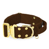 Extreme Gold Buckle Dark Brown - Starkt och säkert halsband