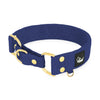 Martingale Golden Navy Blue - Brett fodrat halsband halvstryp