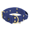 Grip Golden Navy Blue - Brett fodrat halsband med handtag