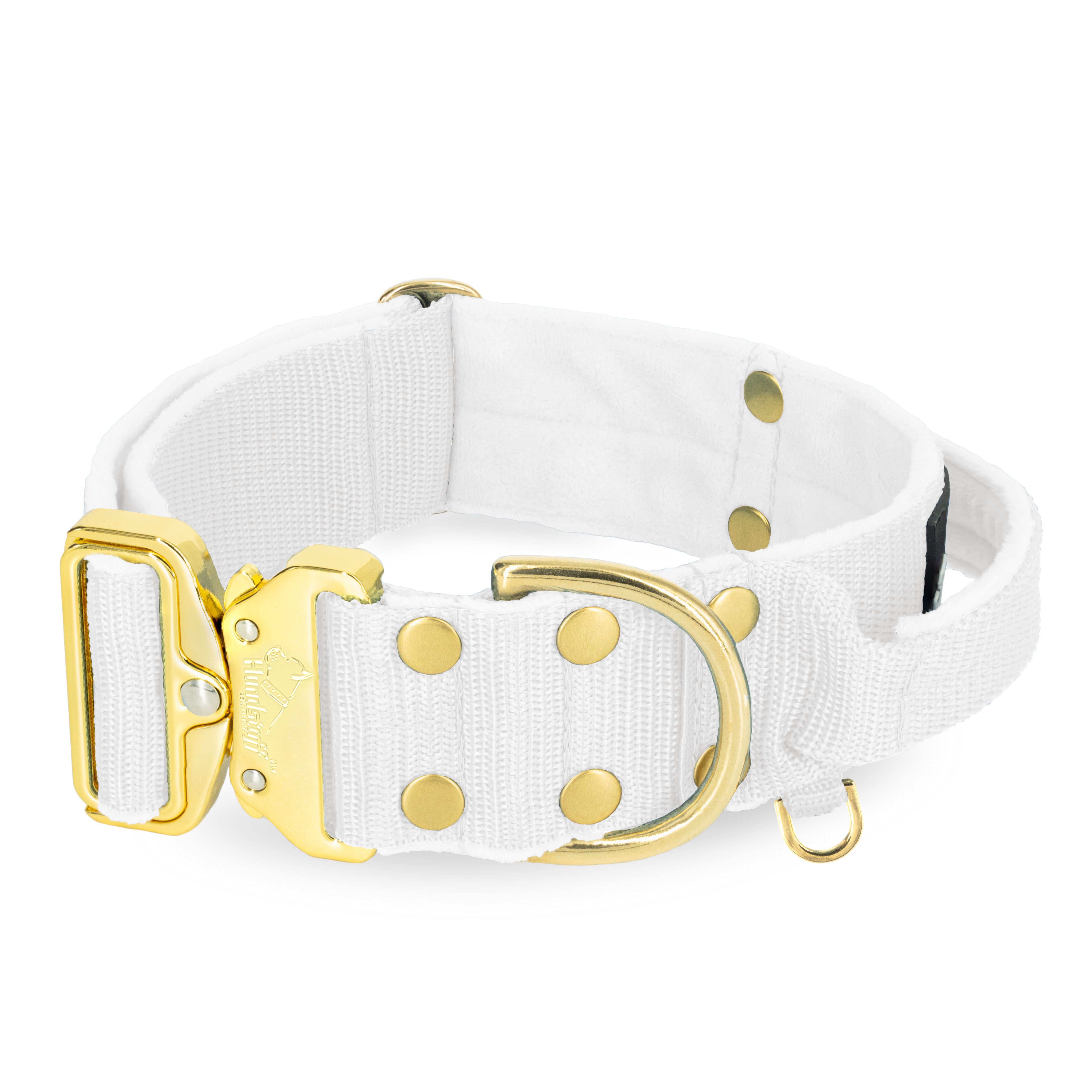 Extreme Gold Buckle Vit - Starkt och säkert halsband