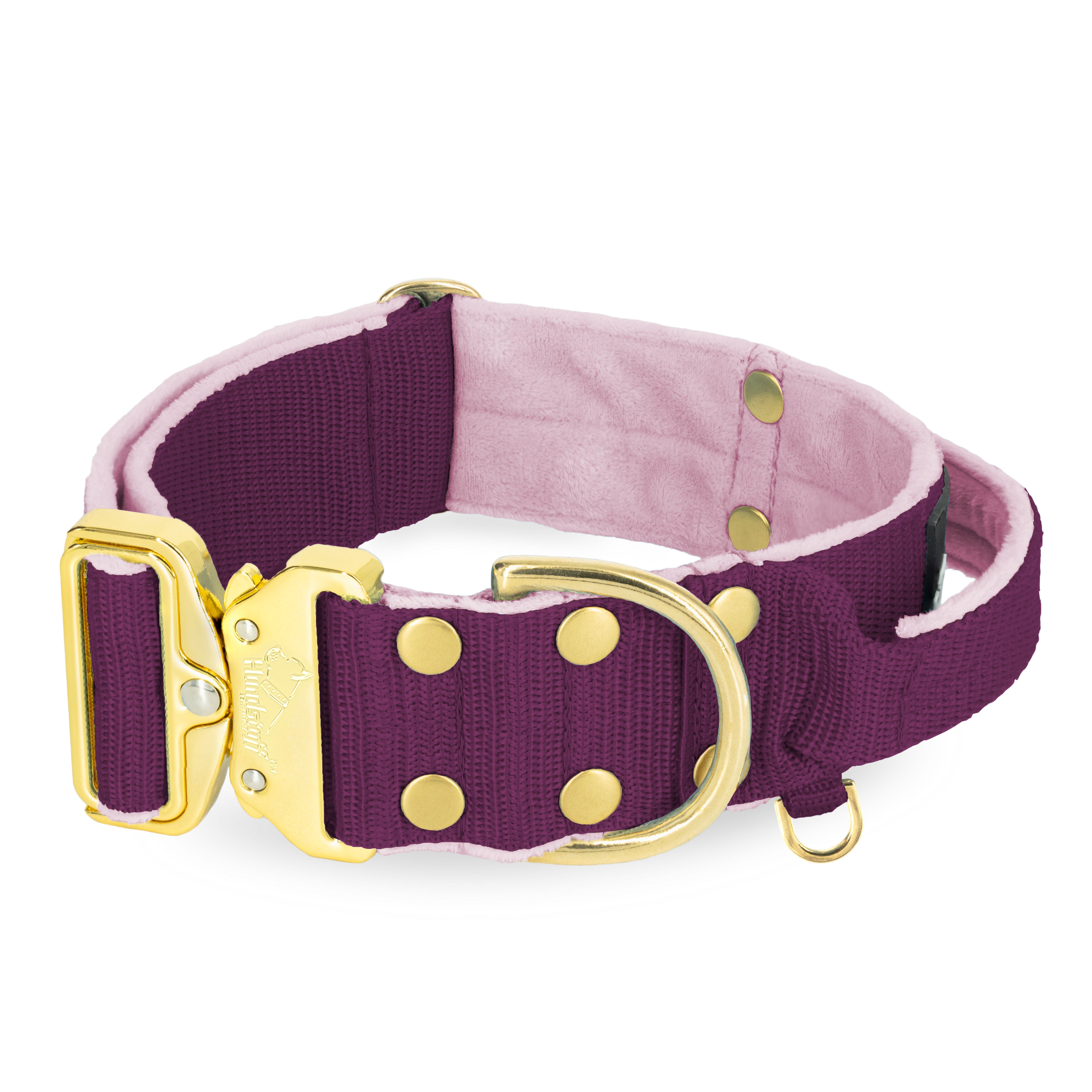 Extreme Gold Buckle Plum - Starkt och säkert halsband