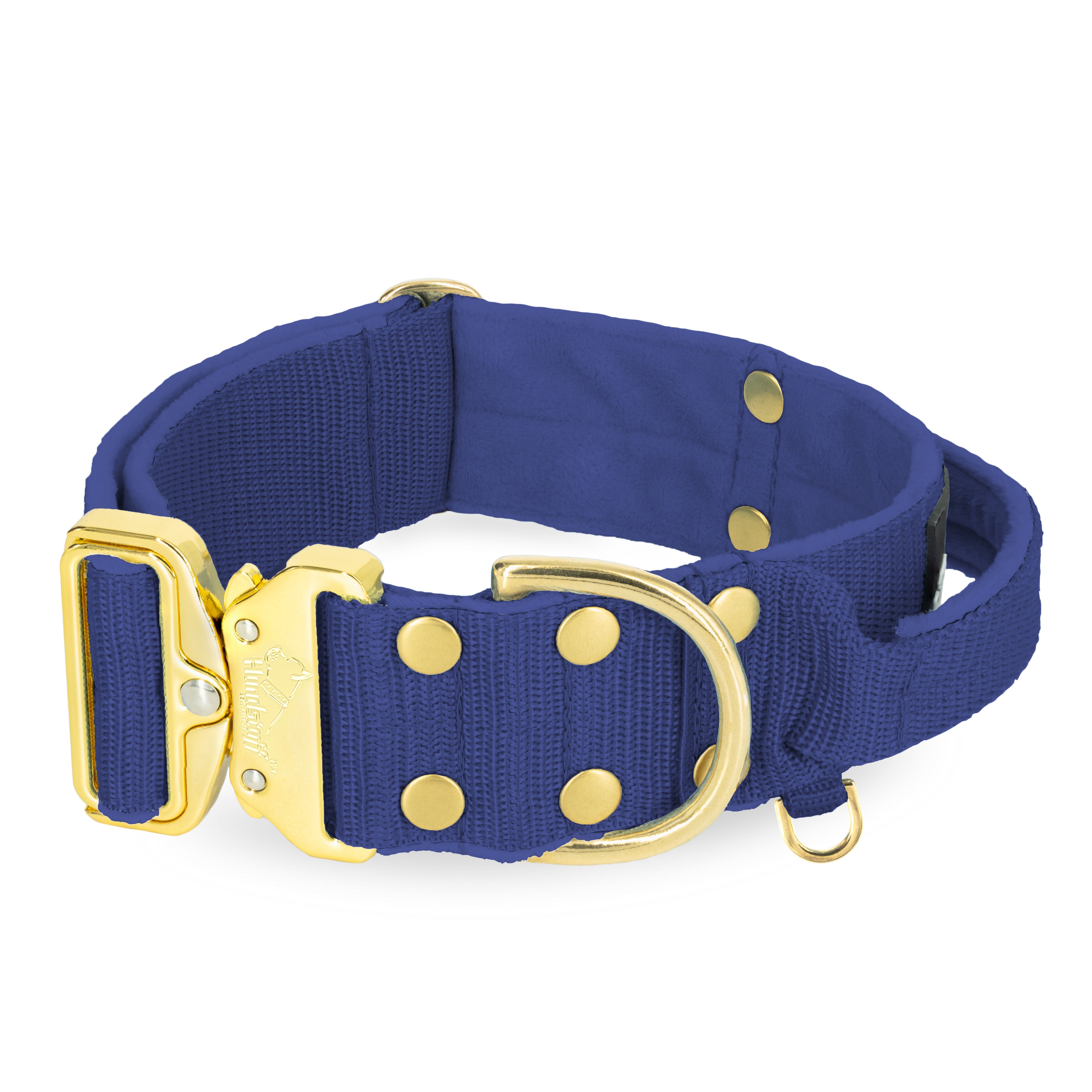 Extreme Gold Buckle Navy Blue - Starkt och säkert halsband