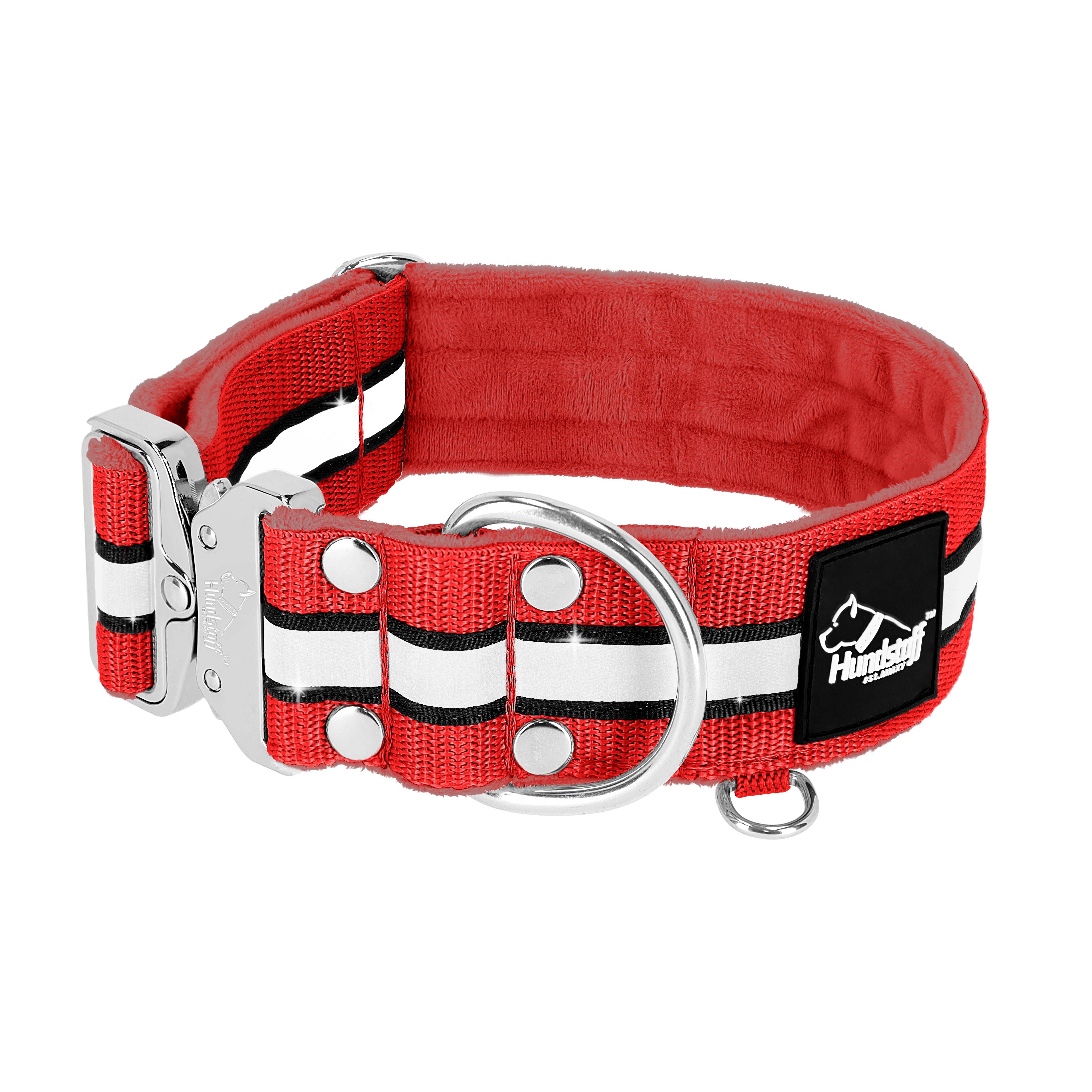 Extreme Silver Buckle Safe Rött - Säkert reflexhalsband
