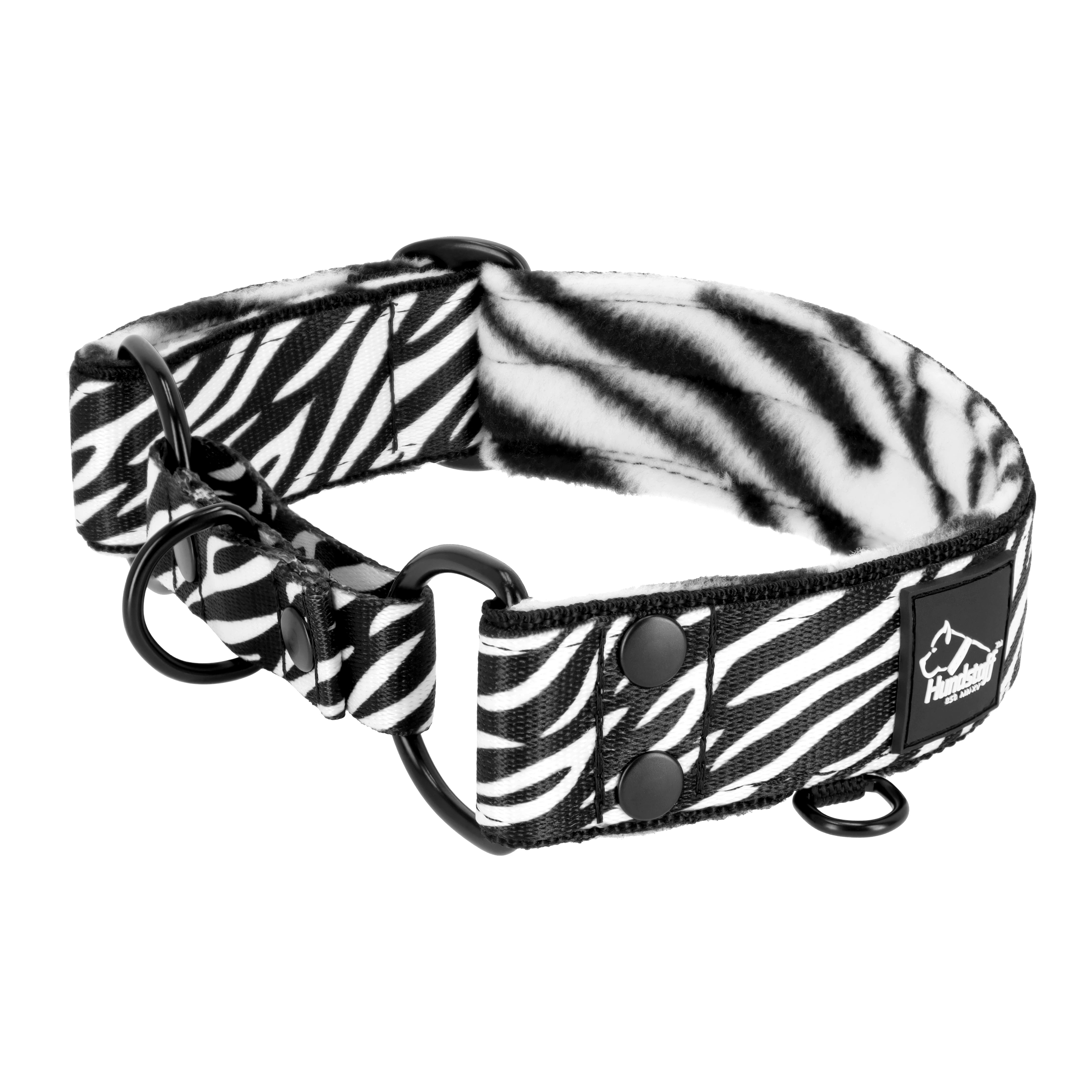 Martingale Zebra - Brett fodrat hundhalsband halvstryp