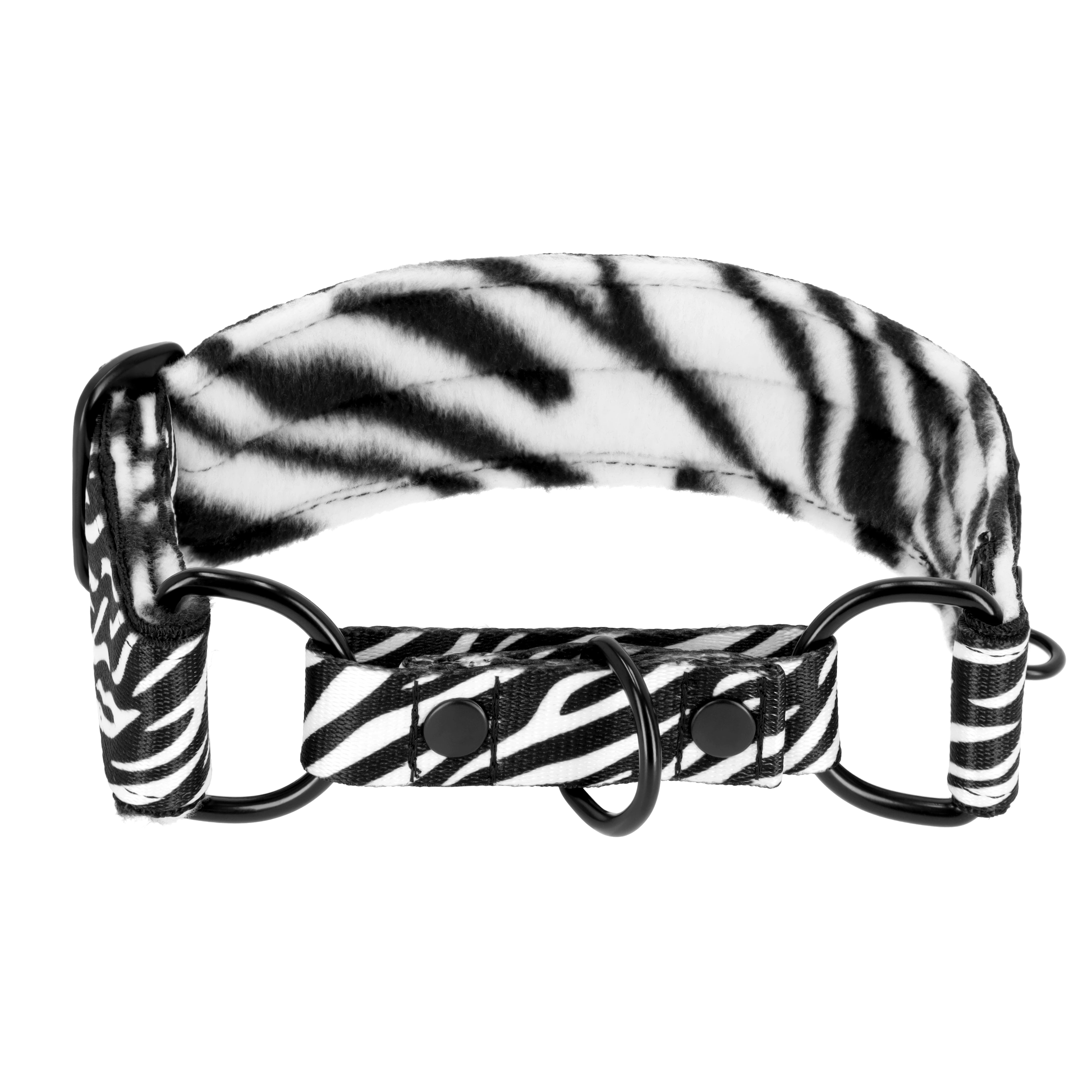 Martingale Zebra - Brett fodrat hundhalsband halvstryp