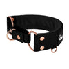 Martingale Rose Edition Svart - Brett fodrat halsband halvstryp