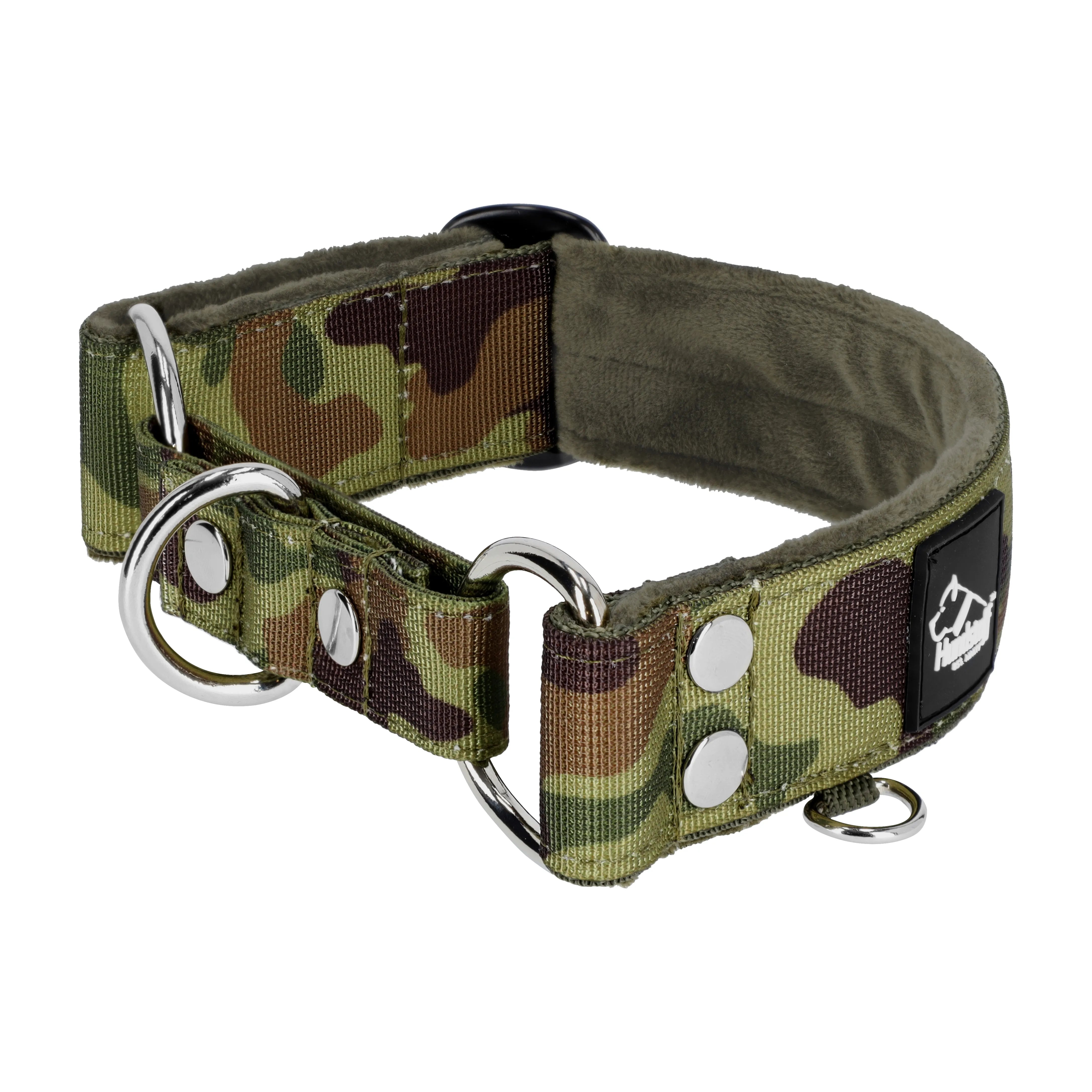 Martingale Camo Green- Brett fodrat hundhalsband halvstryp