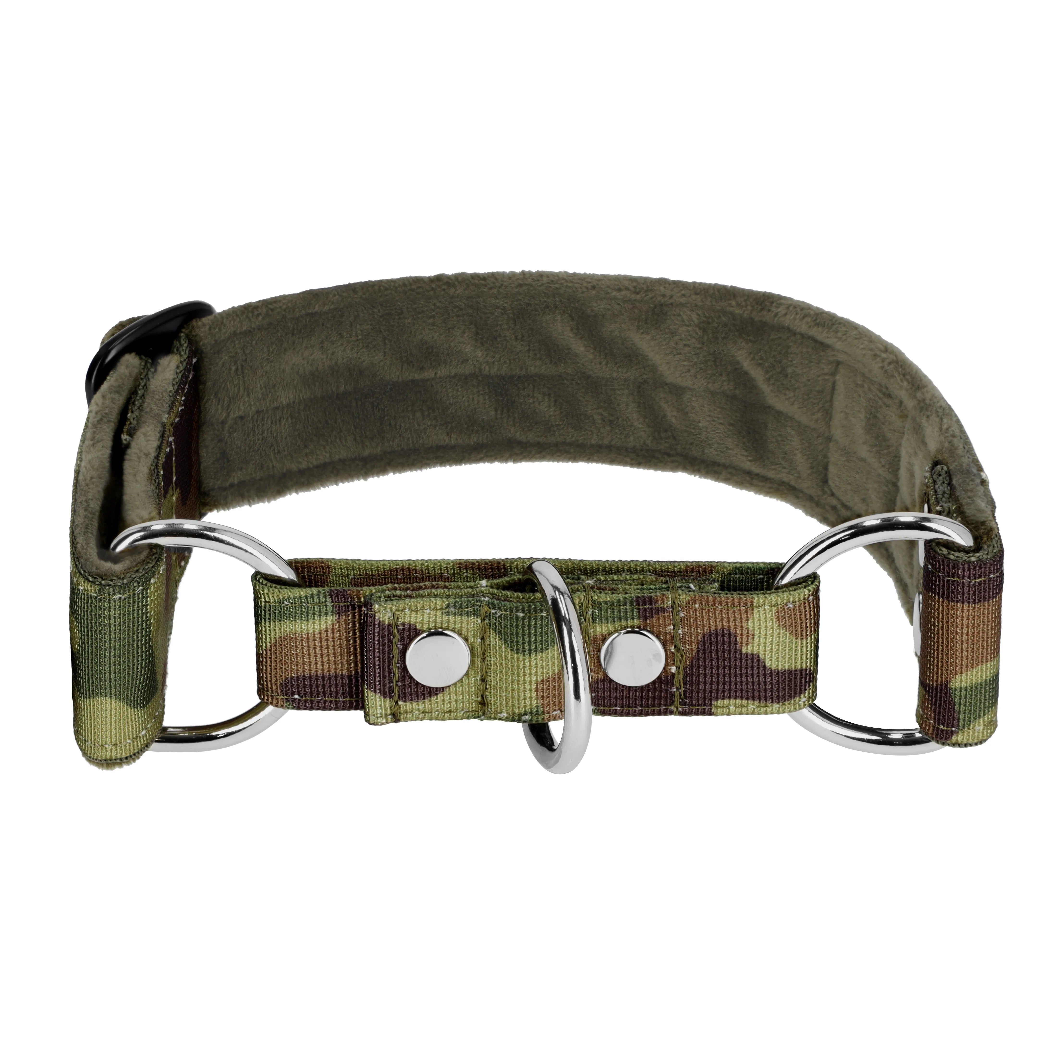 Martingale Camo Green- Brett fodrat hundhalsband halvstryp