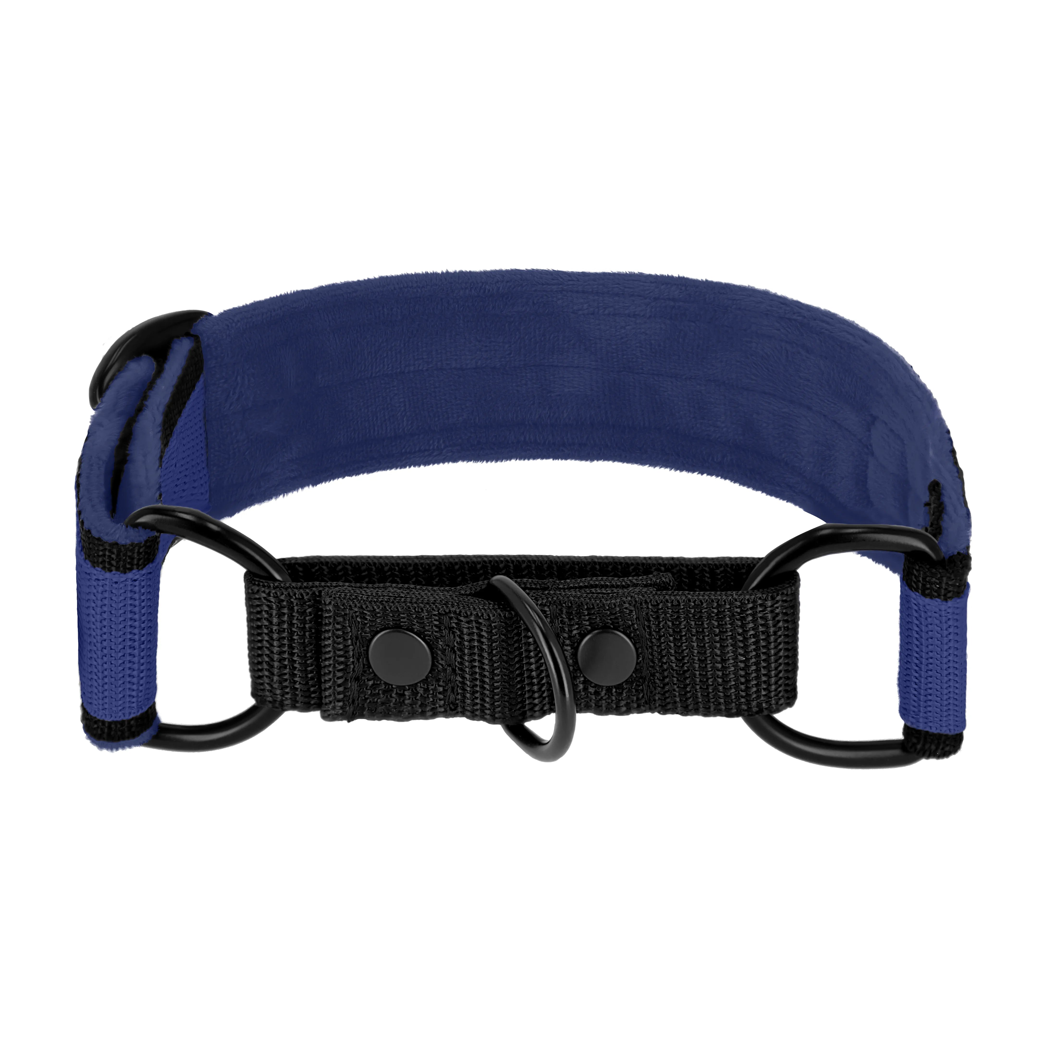 Martingale Black Edition Navy Blue - Brett fodrat halsband halvstryp