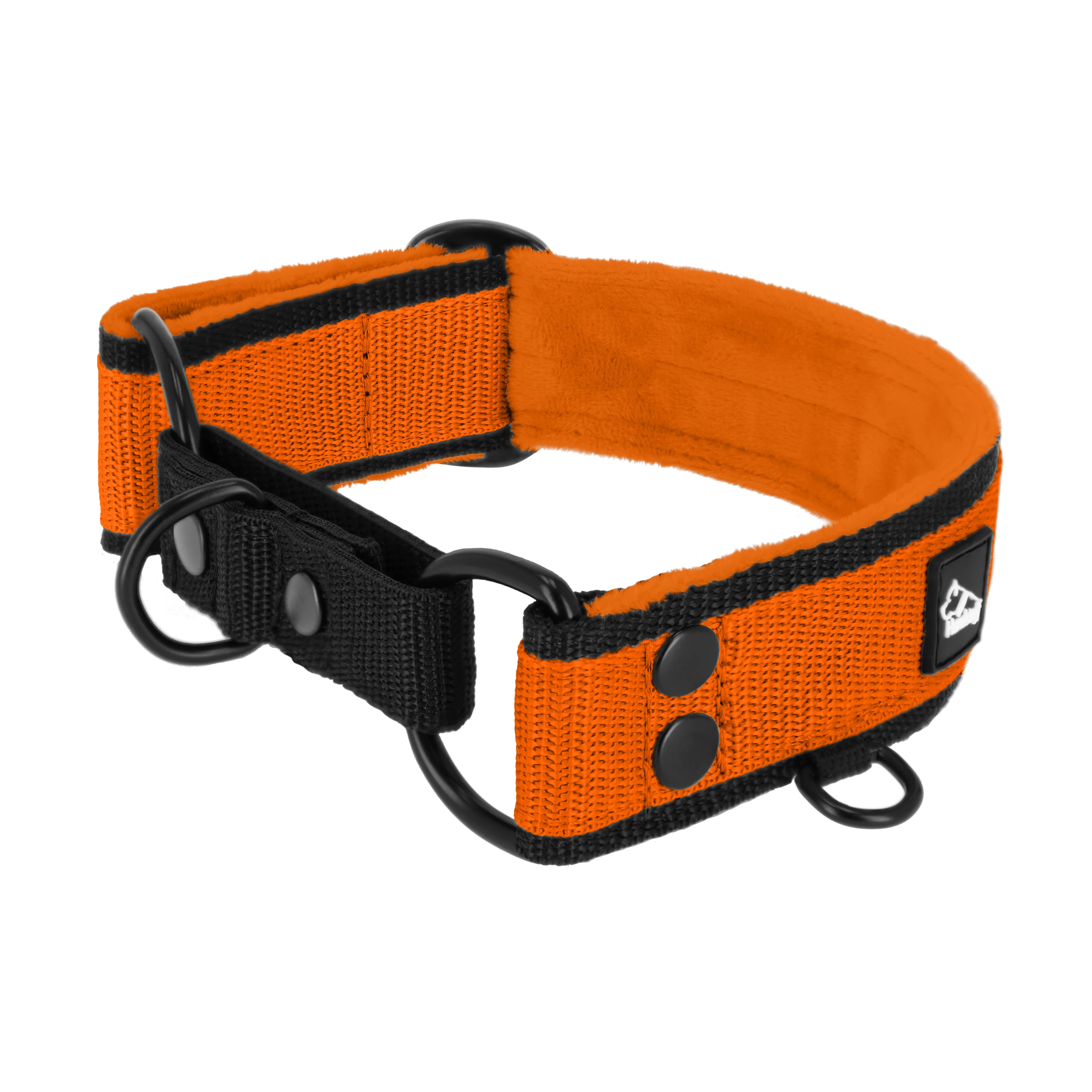 Martingale Black Edition Orange - Brett fodrat halsband halvstryp