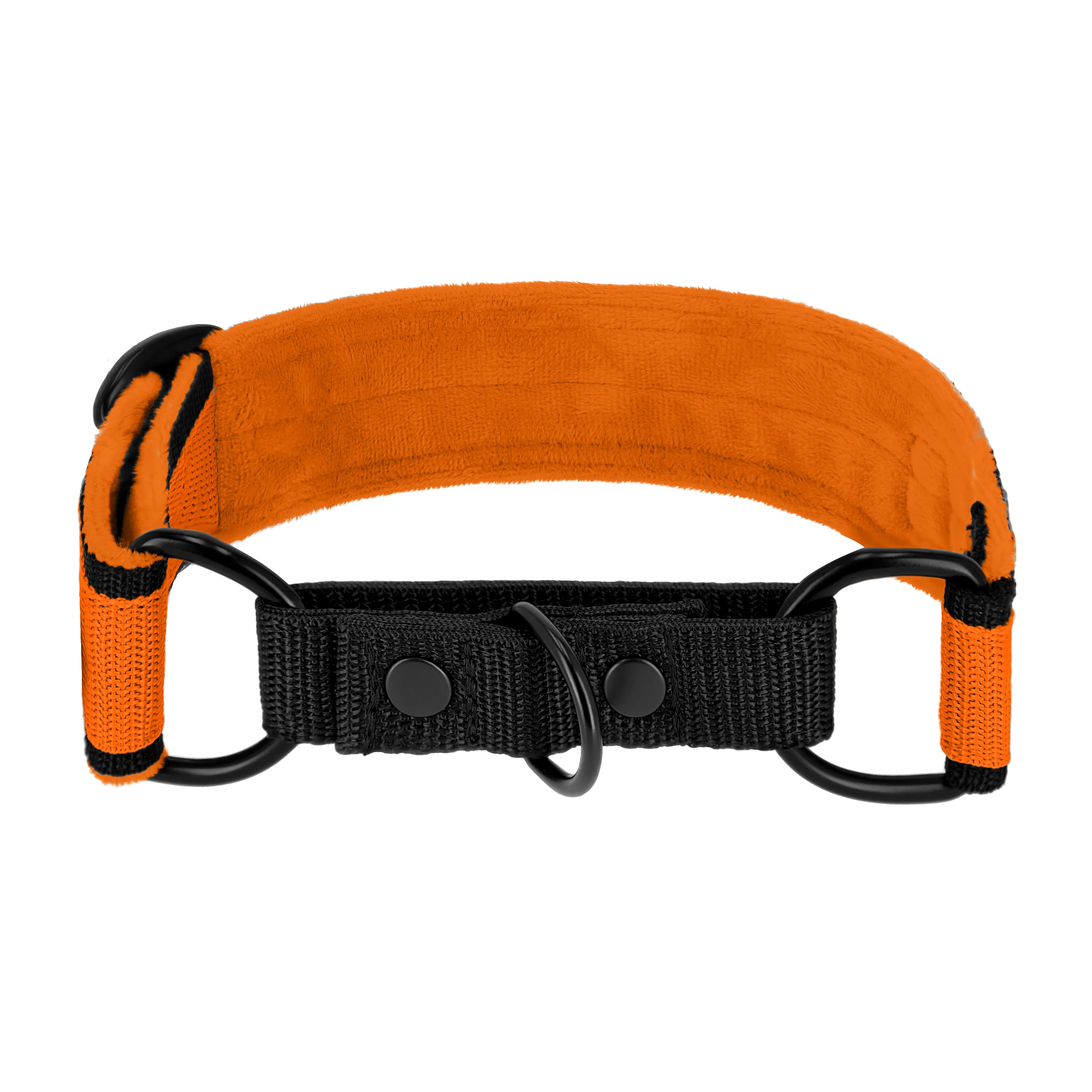 Martingale Black Edition Orange - Brett fodrat halsband halvstryp