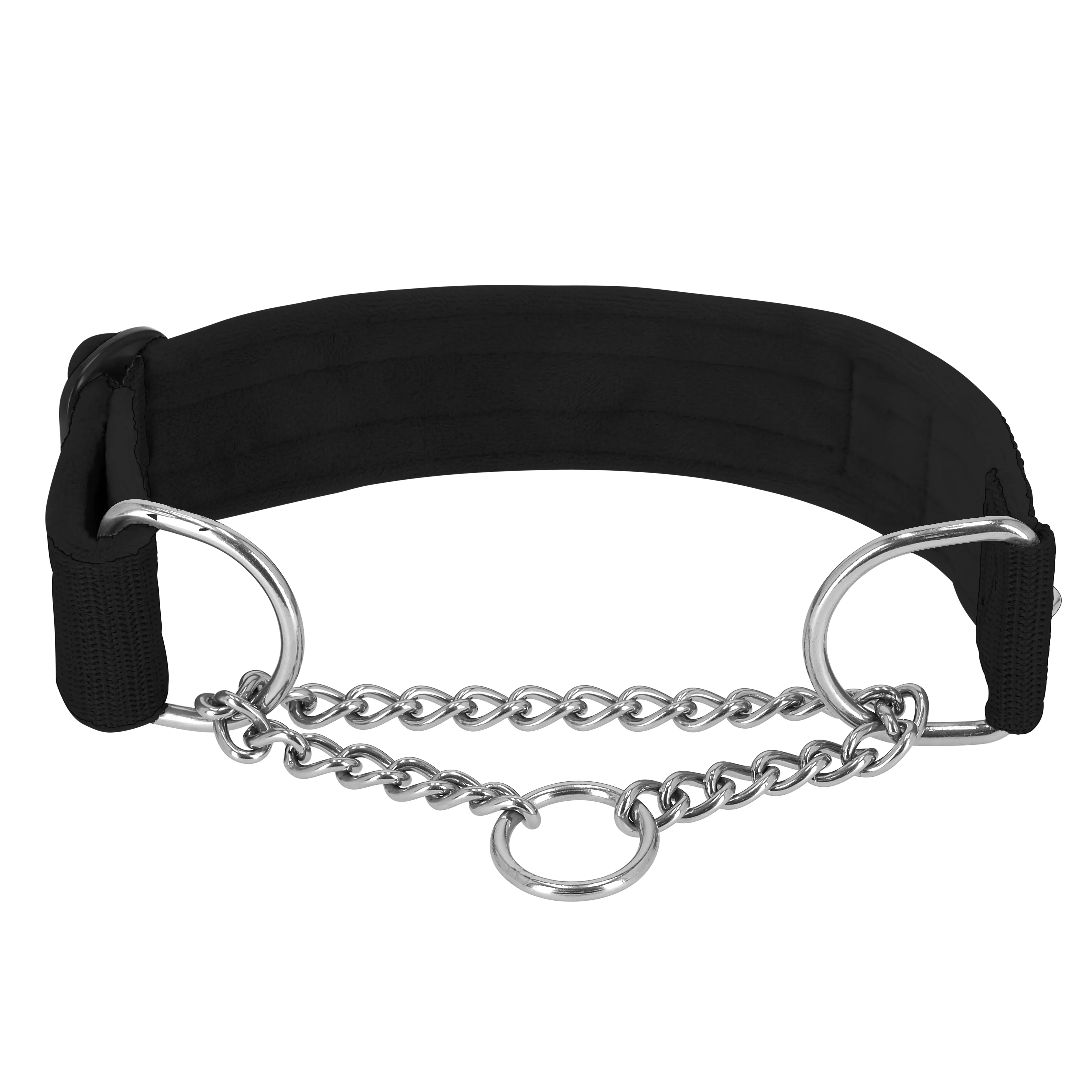 Martingale Chain Set Black – Halvstryp halsband & koppel