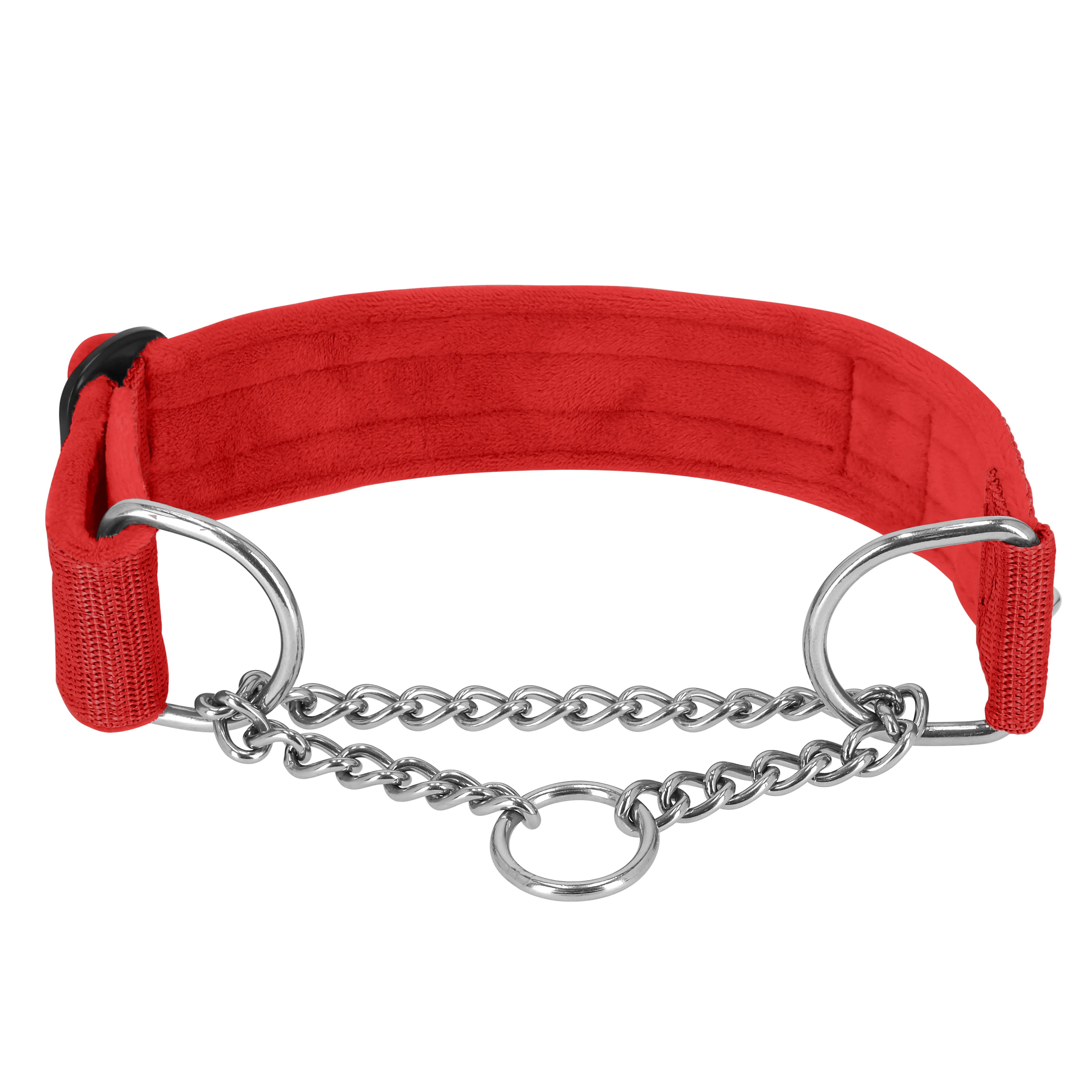 Martingale Chain Set Red – Halvstryp halsband & koppel
