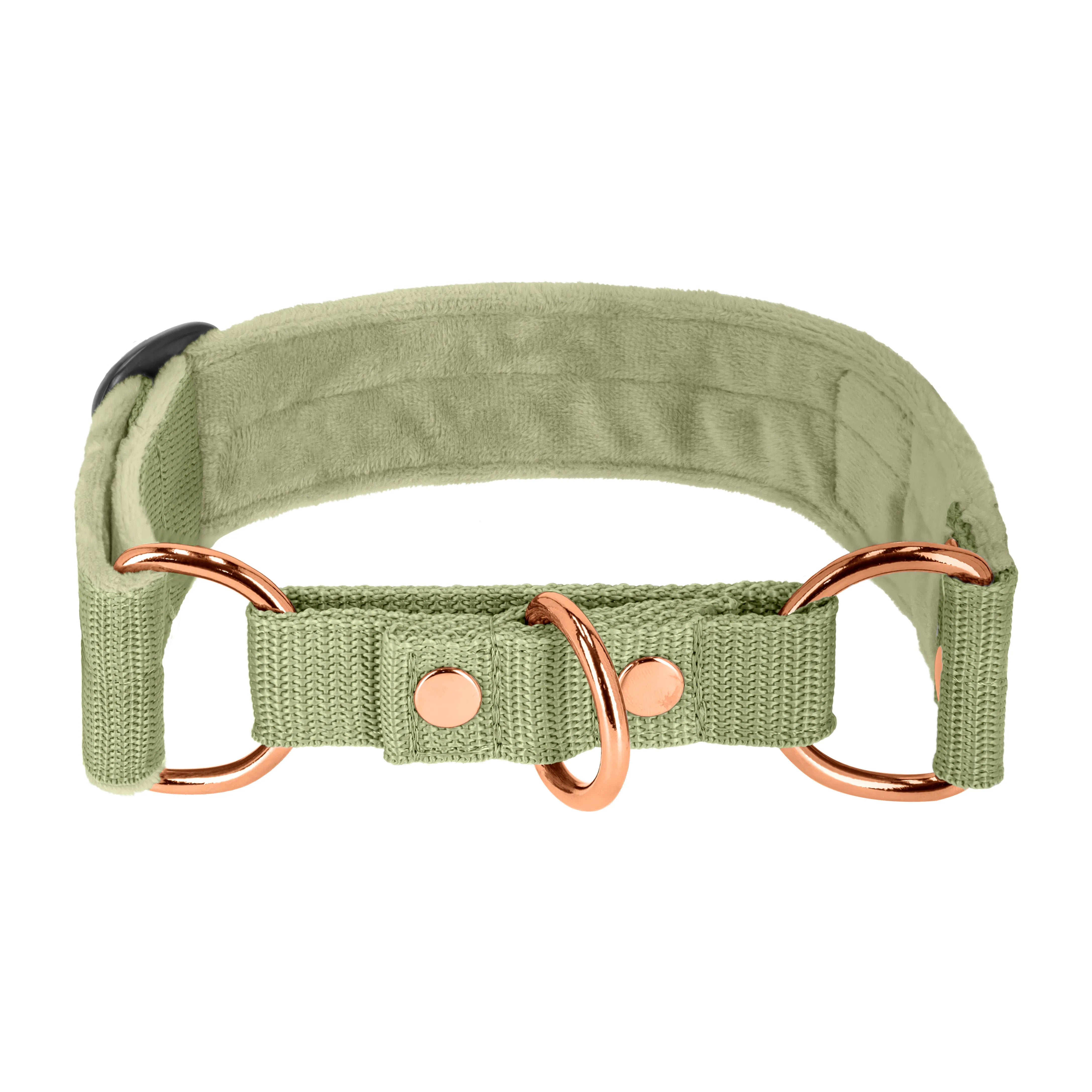 Martingale Rose Edition Olive Green - Brett fodrat halsband halvstryp