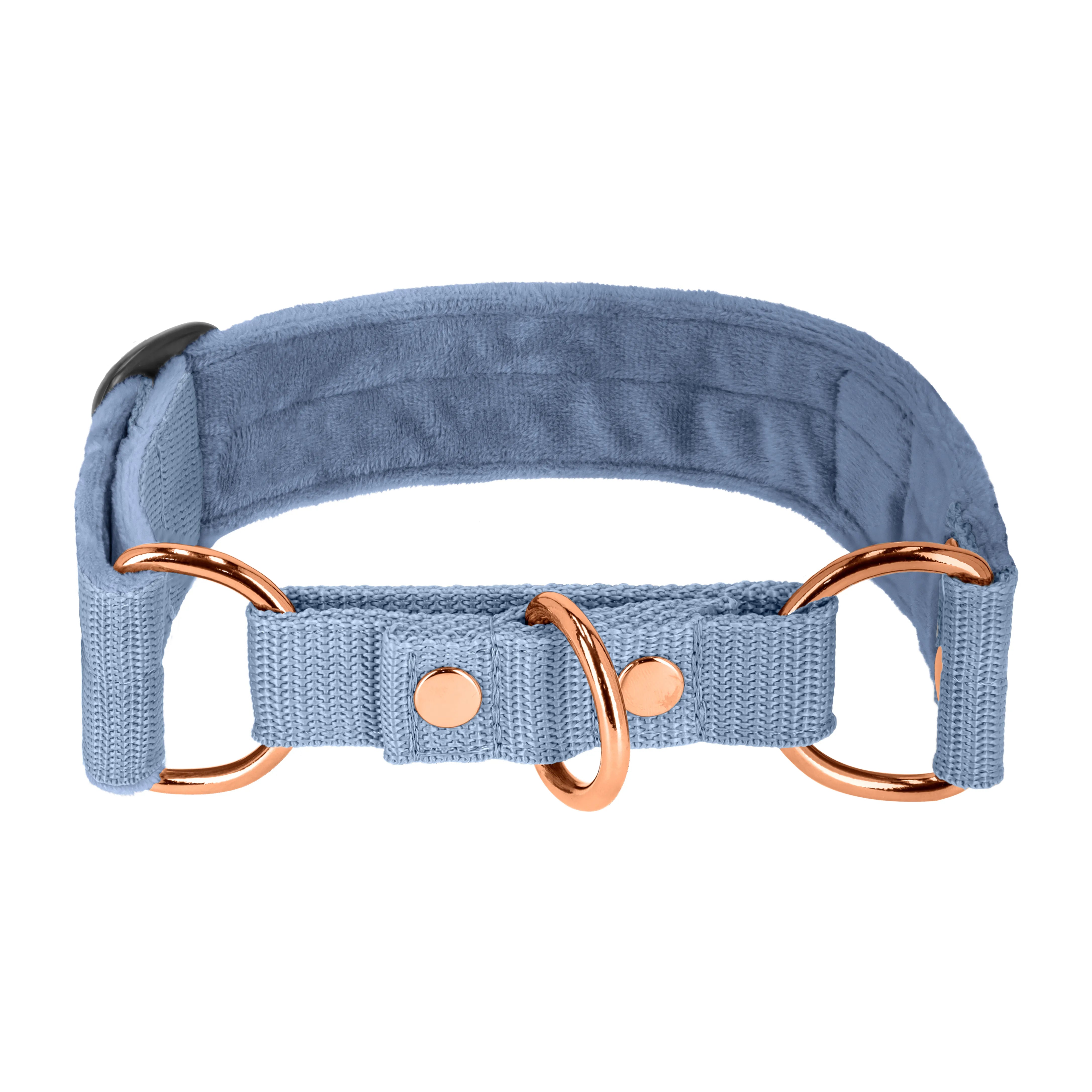 Martingale Rose Edition Pastel Blue - Brett fodrat halsband halvstryp