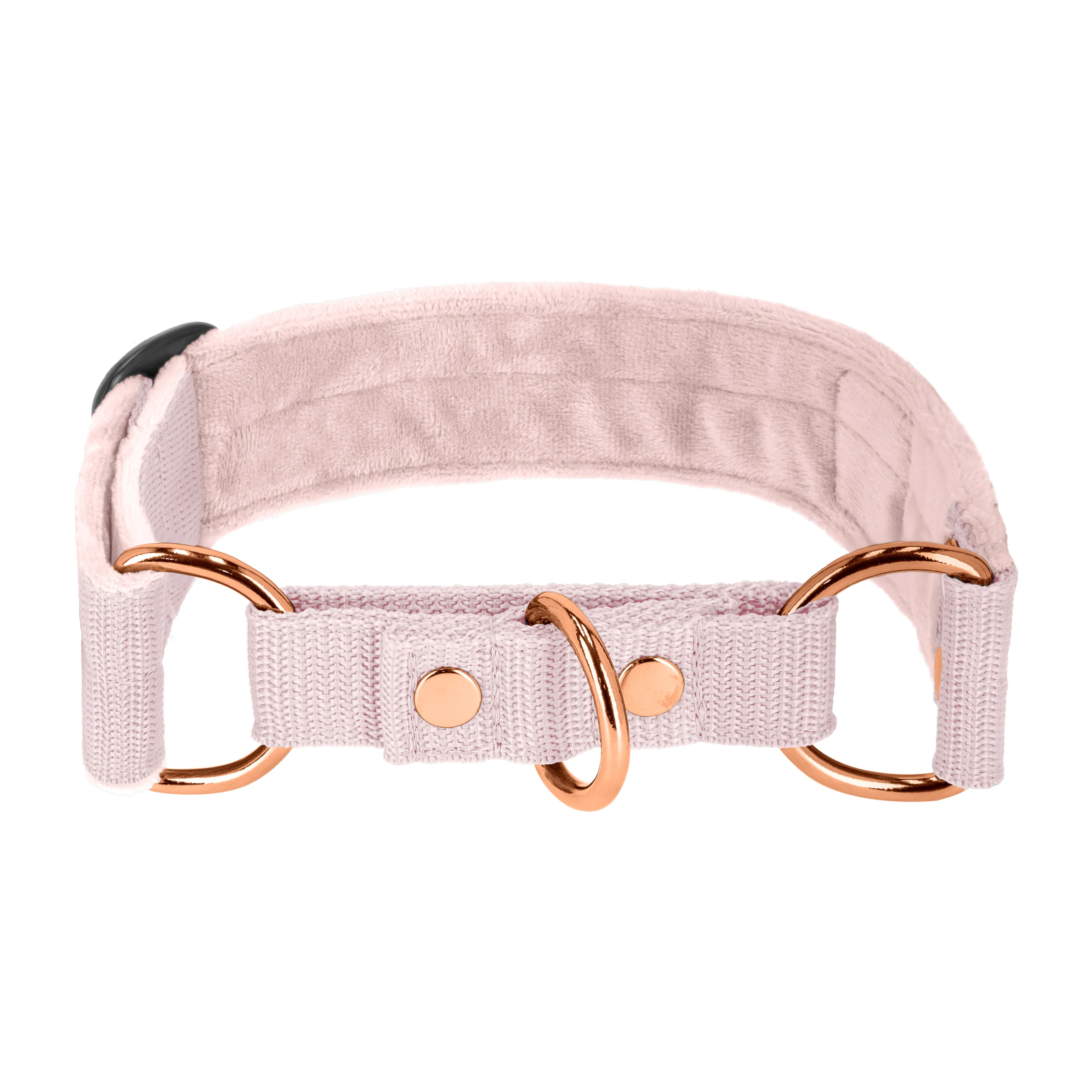 Martingale Rose Edition Pastel Pink - Brett fodrat halsband halvstryp