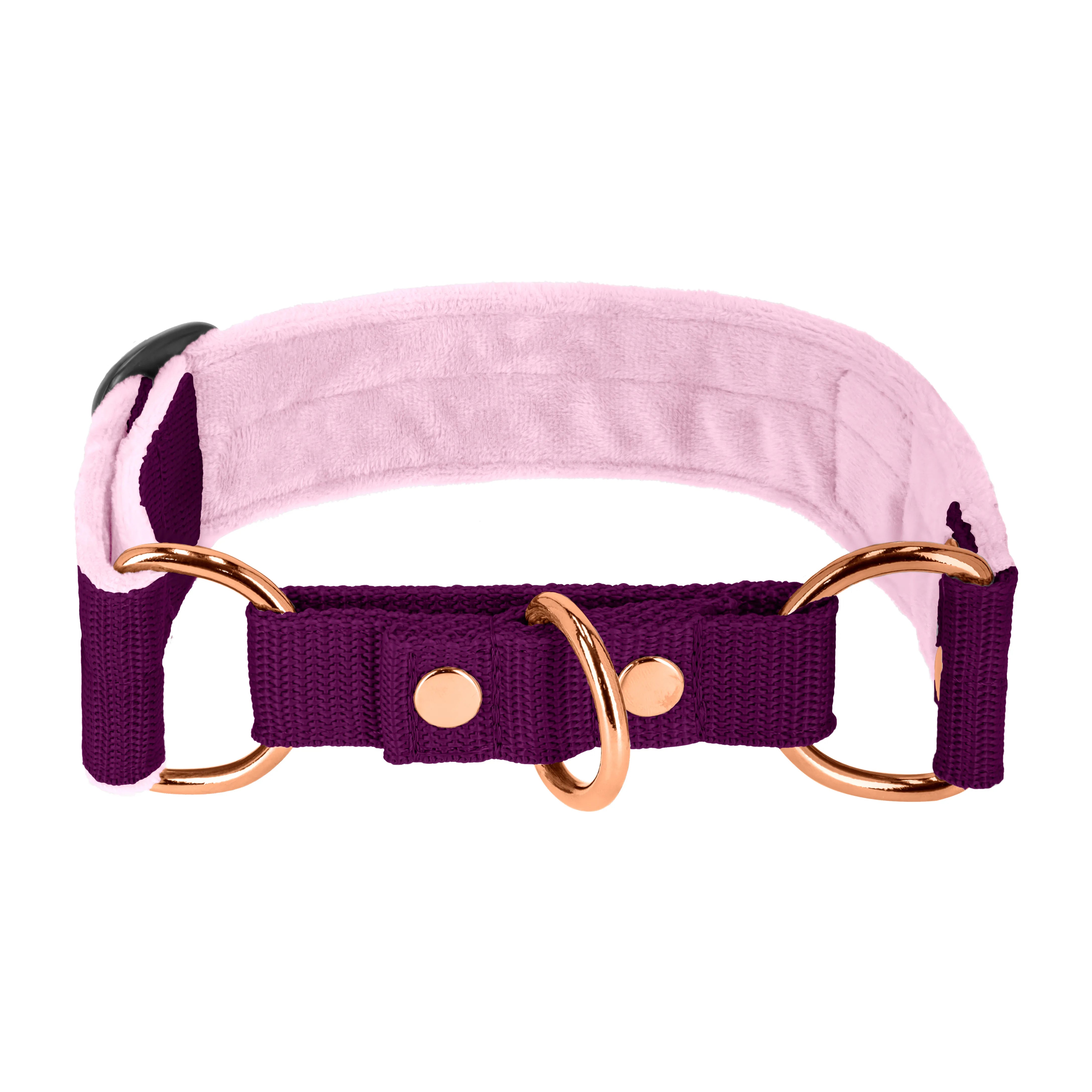 Martingale Rose Edition Plum - Brett fodrat halsband halvstryp