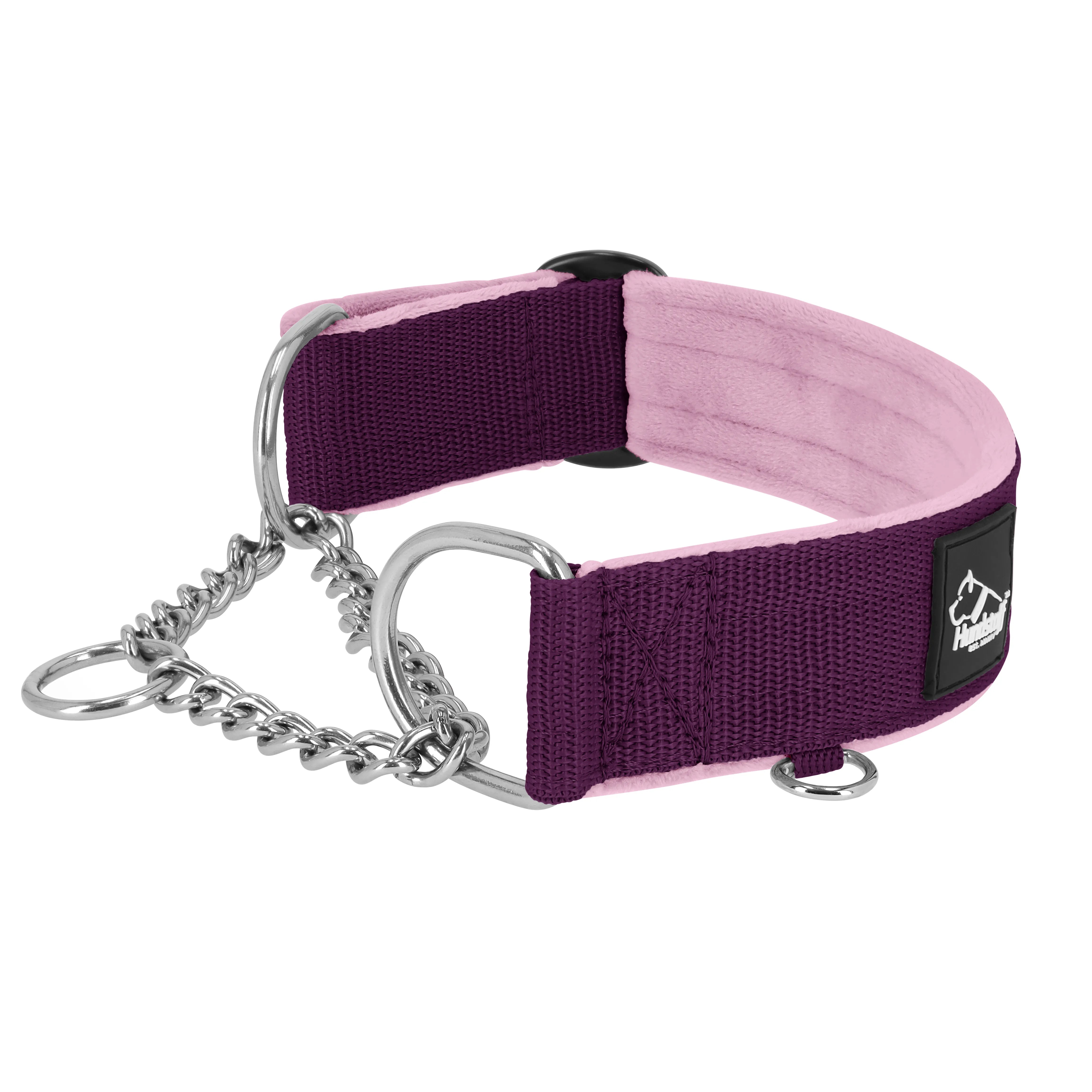 Martingale Chain Set Plum – Halvstryp halsband & koppel