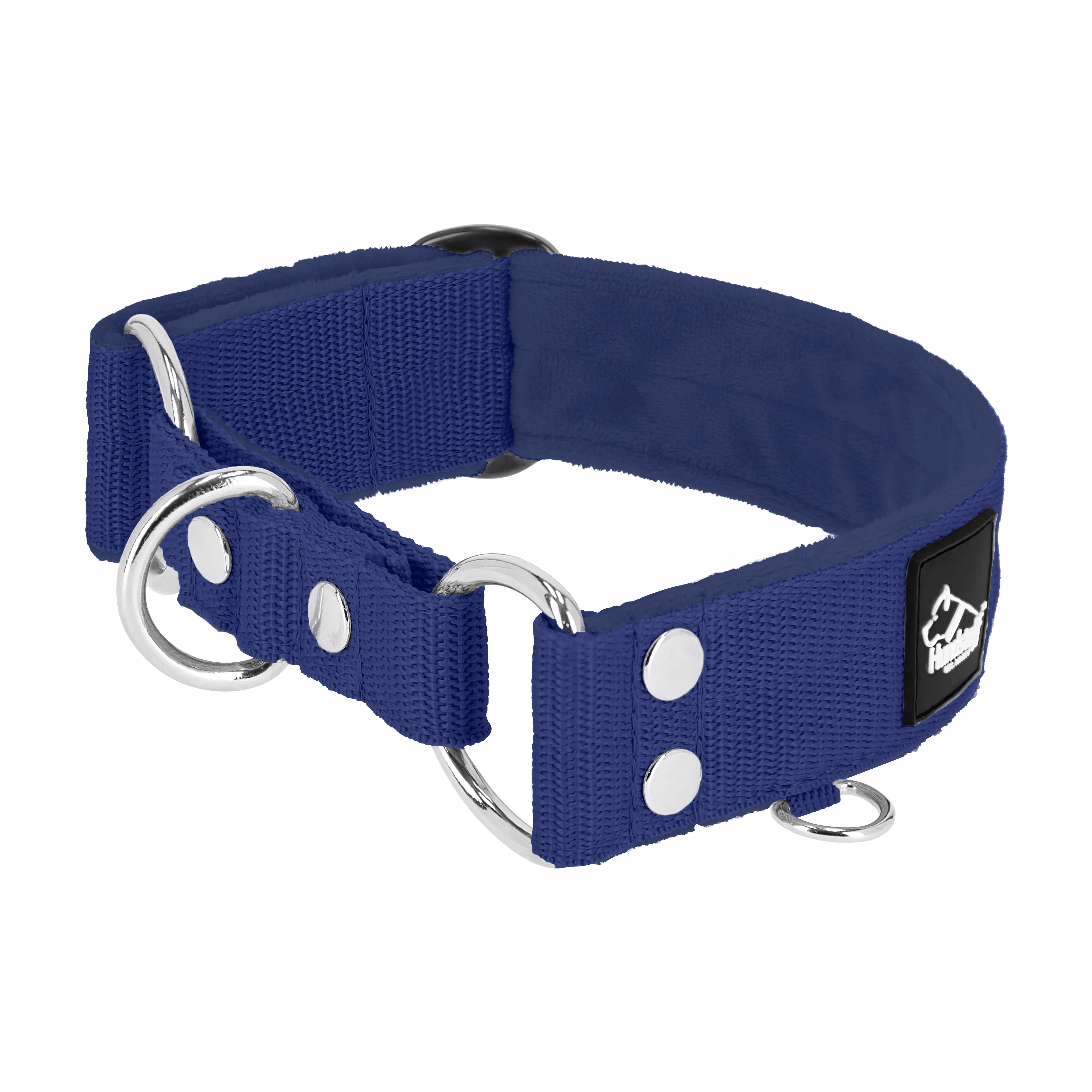 Martingale Navy Blue - Brett fodrat halsband halvstryp