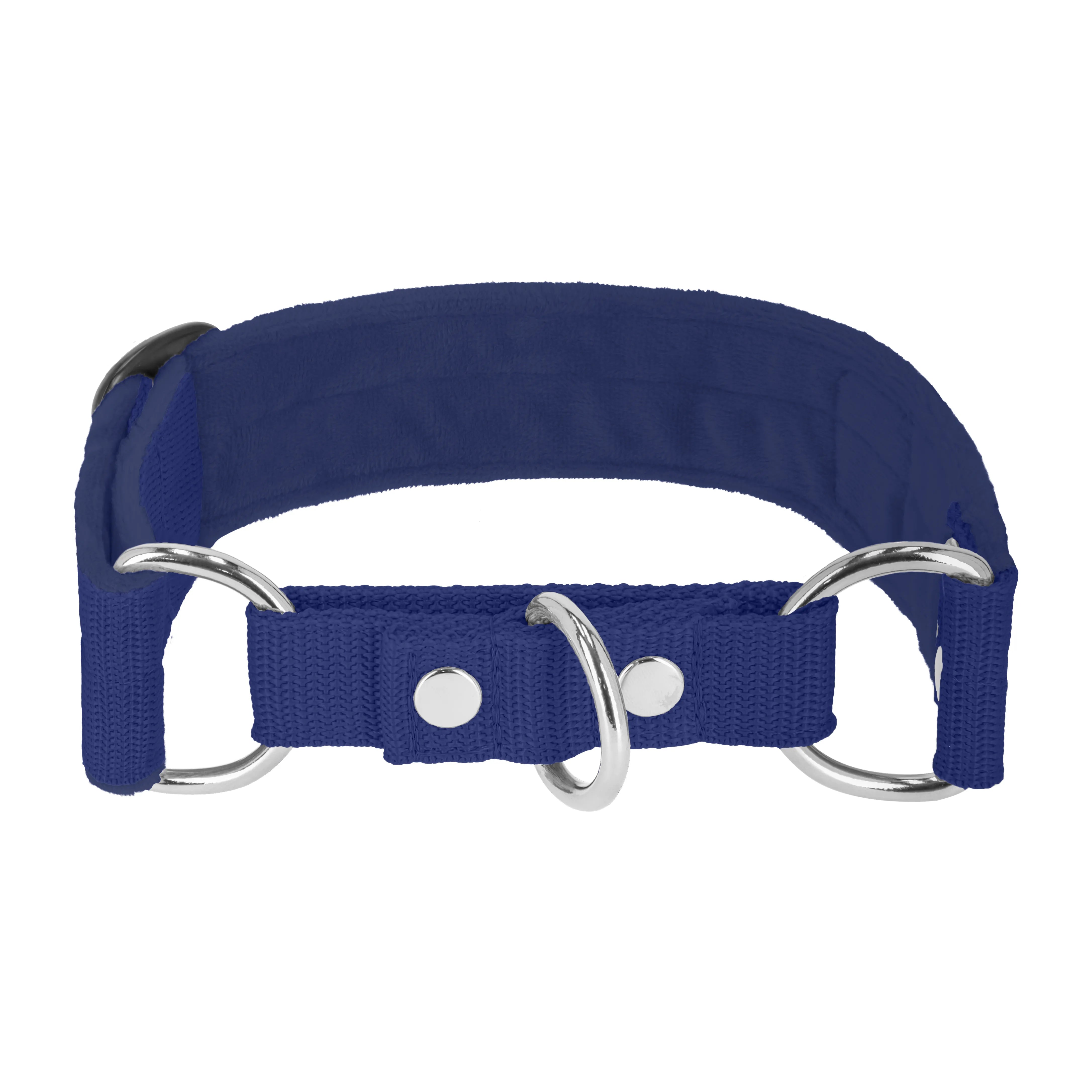 Martingale Navy Blue - Brett fodrat halsband halvstryp