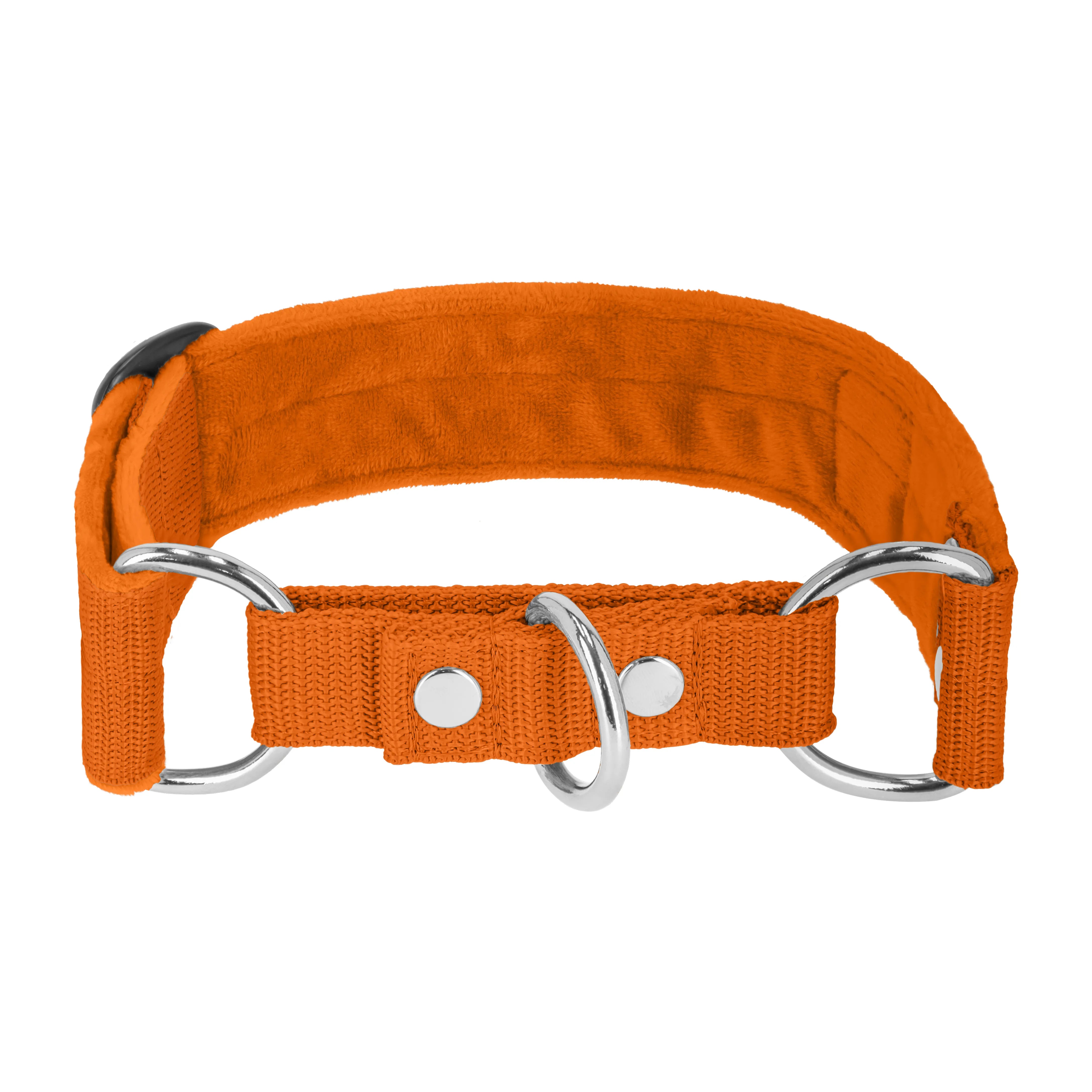 Martingale Orange - Brett fodrat halsband halvstryp