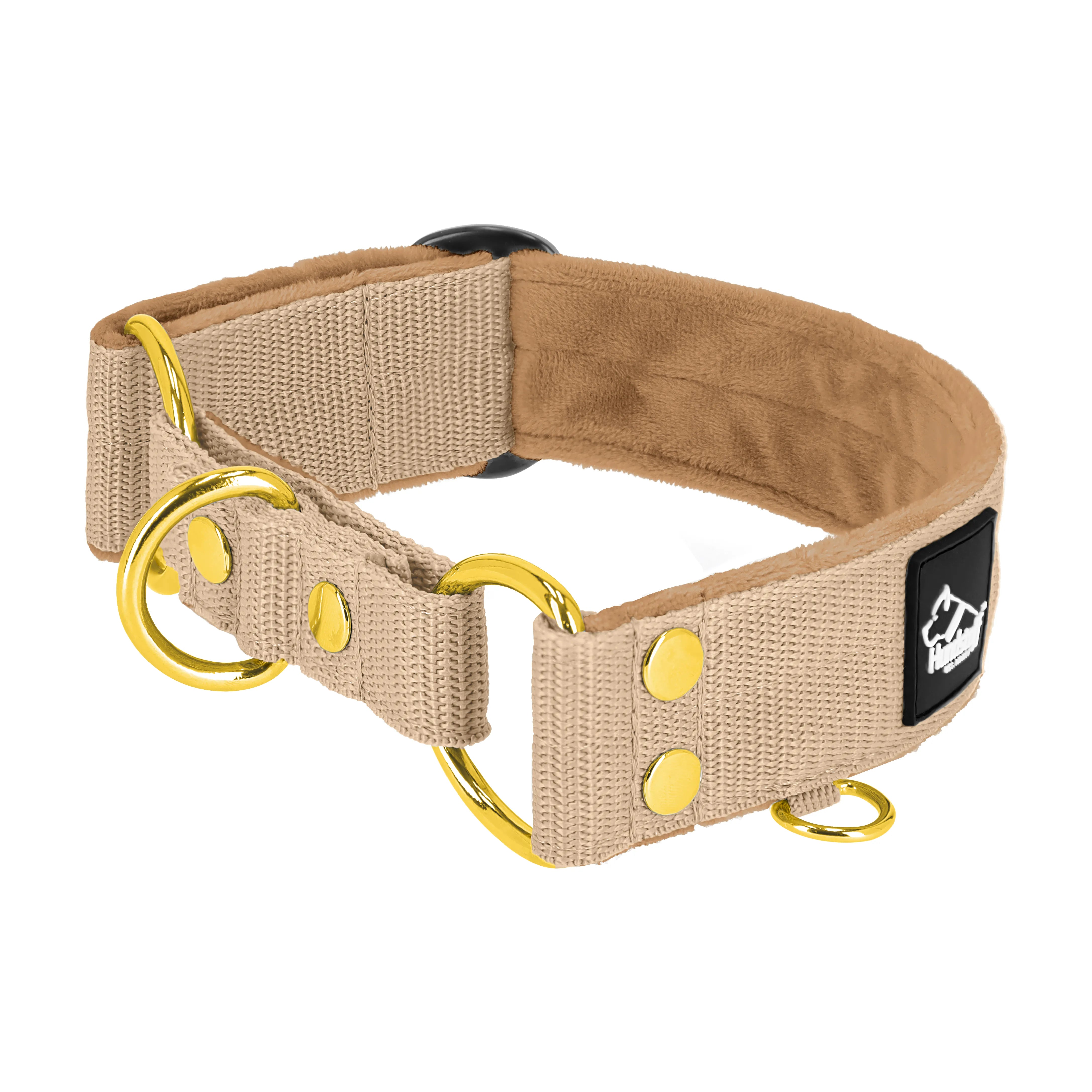 Martingale Golden Beige - Brett fodrat halsband halvstryp