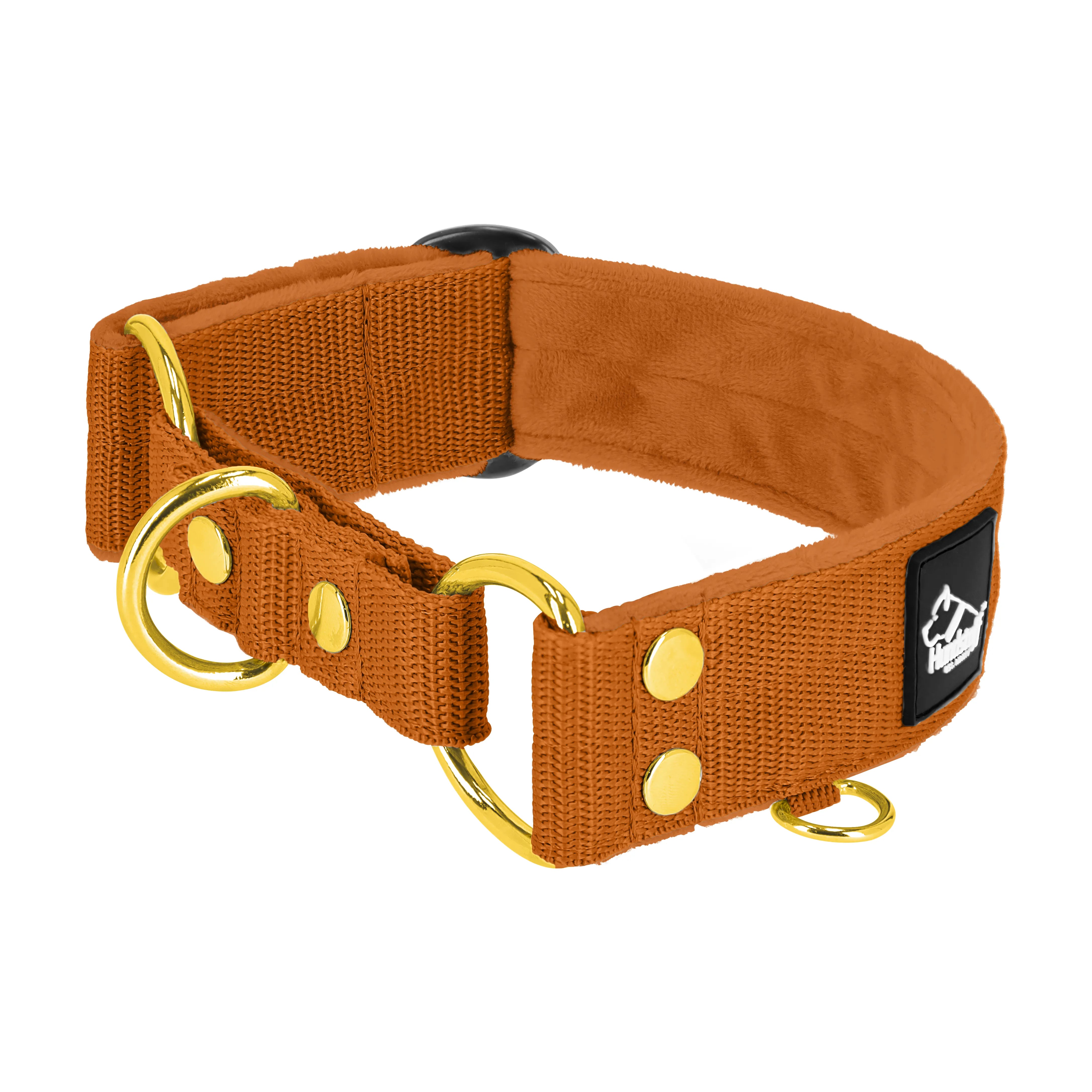 Martingale Golden Burned Orange - Brett fodrat halsband halvstryp