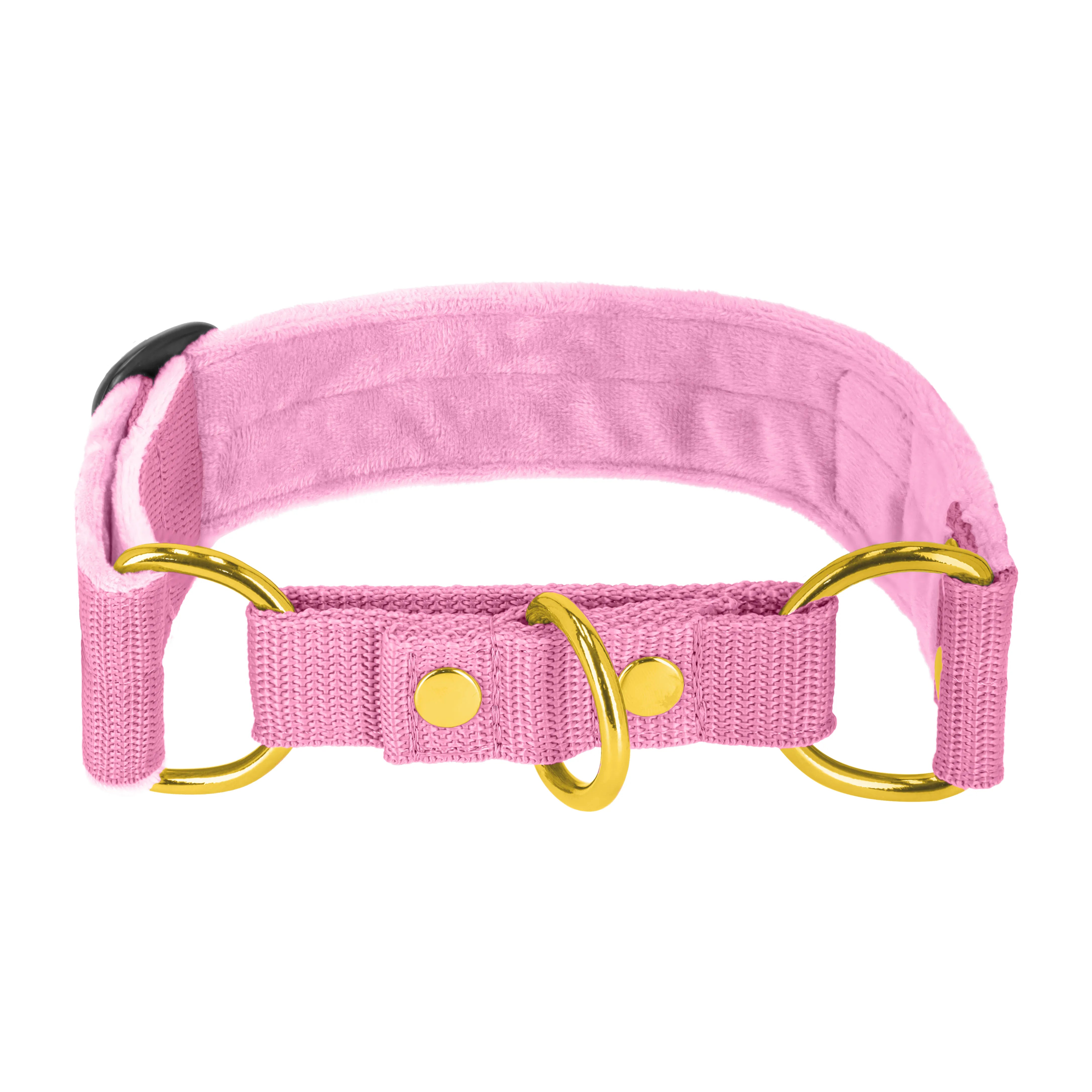 Martingale Golden Candy Pink - Brett fodrat halsband halvstryp