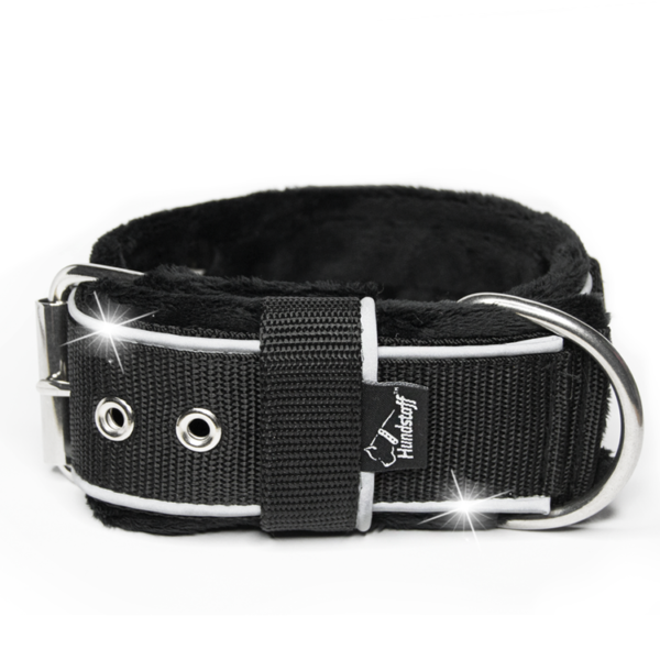 Active Komfort Black Edition Blå – Brett slitstarkt halsband med spänne