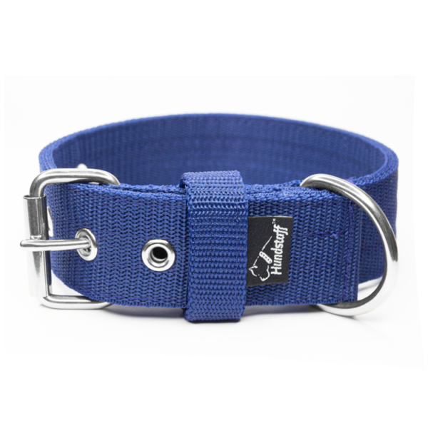 Active Navy Blue – Brett slitstarkt halsband med spänne