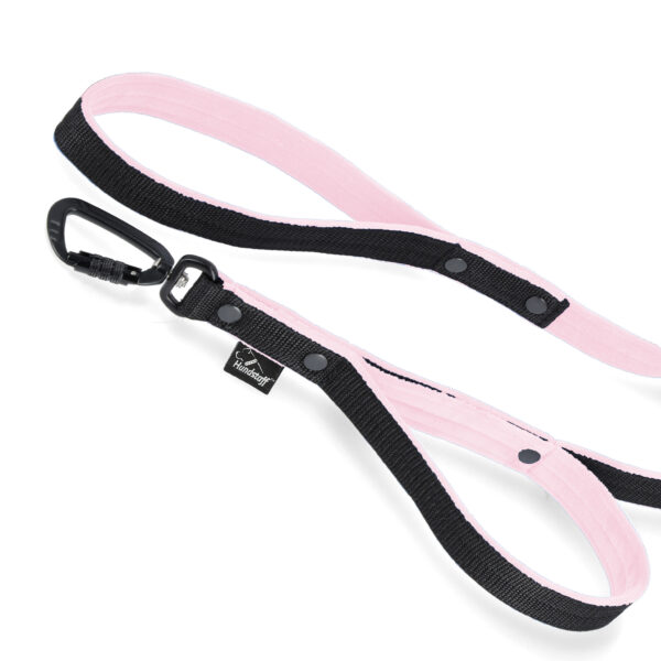 Guard Leash Black Edition Baby Pink – Väktarkoppel med extra handtag