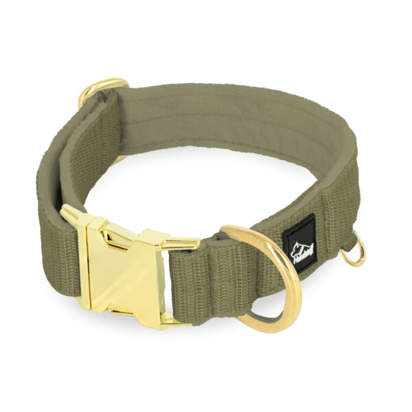 Easy Clip Golden Olive Green – Reglerbart halsband med knäppspänne