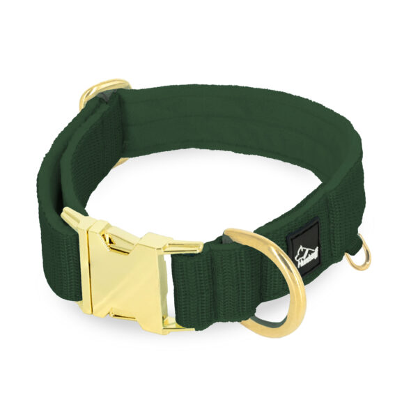 Easy Clip Golden Forest Green – Reglerbart halsband med knäppspänne
