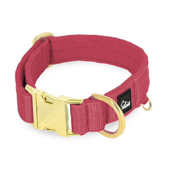 Easy Clip Golden Raspberry Red – Reglerbart halsband med knäppspänne