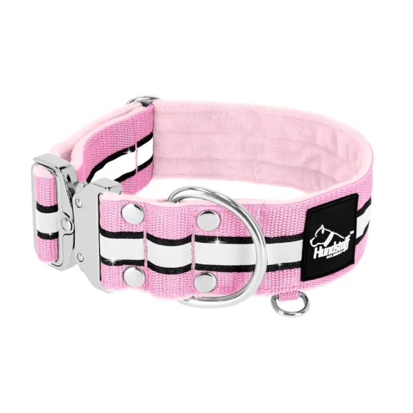 Extreme Silver Buckle Safe Baby Pink – Säkert reflexhalsband