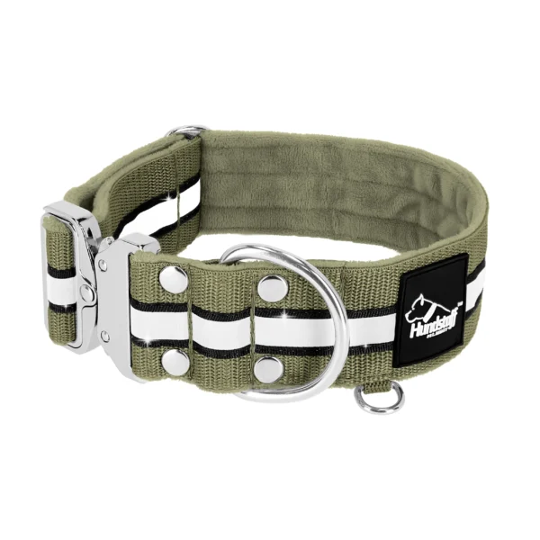 Extreme Silver Buckle Safe Khaki – Säkert reflexhalsband