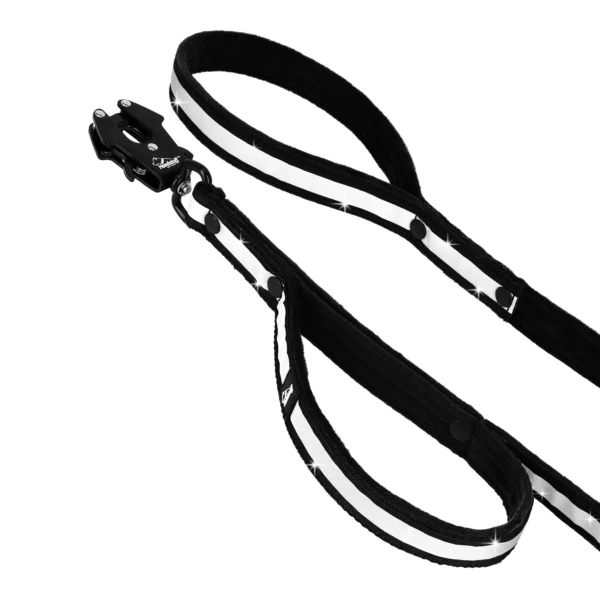 Black Safe Leash Svart – Säkert koppel med reflex i olika längder
