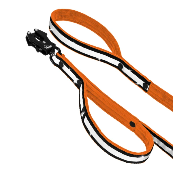 Black Safe Leash Orange – Säkert koppel med reflex i olika längder